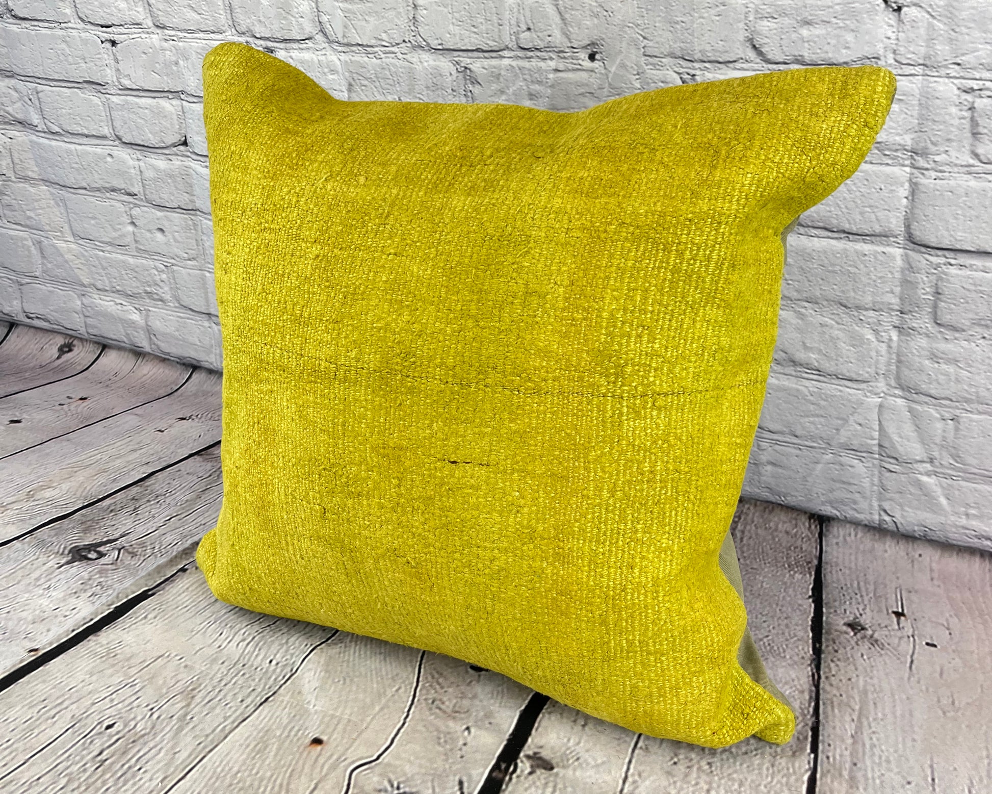 20 x 20 Hemp Pillow Turkish Cushion Natural Green Pillow Cushion Cover #6319