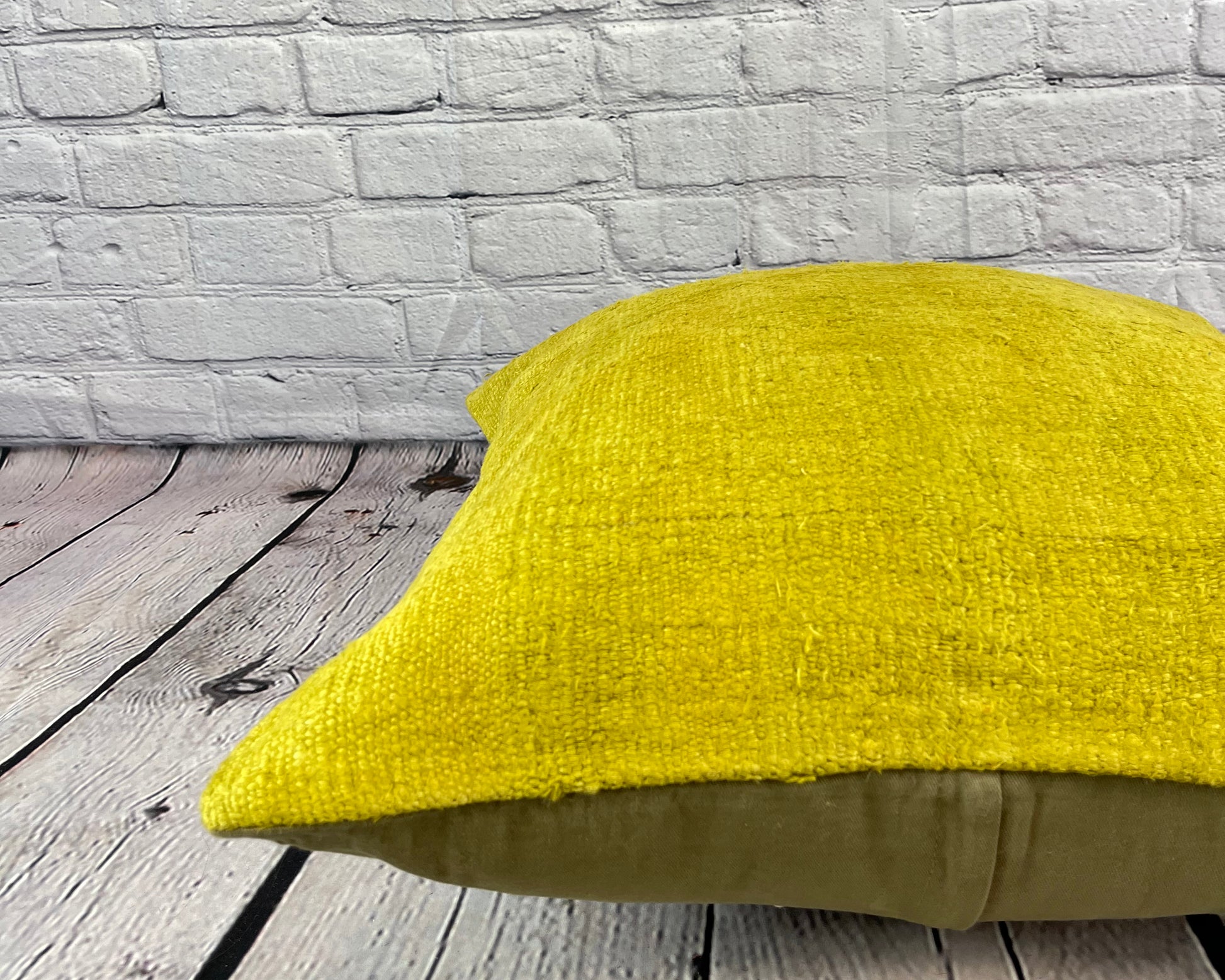 20 x 20 Hemp Pillow Turkish Cushion Natural Green Pillow Cushion Cover #6319