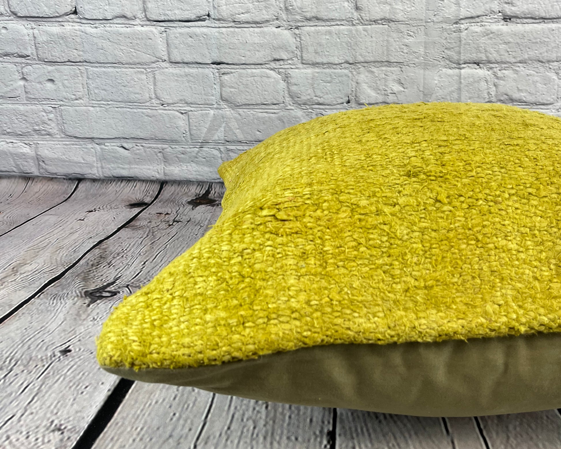 20 x 20 Hemp Pillow Turkish Cushion Natural Green Pillow Cushion Cover #6302