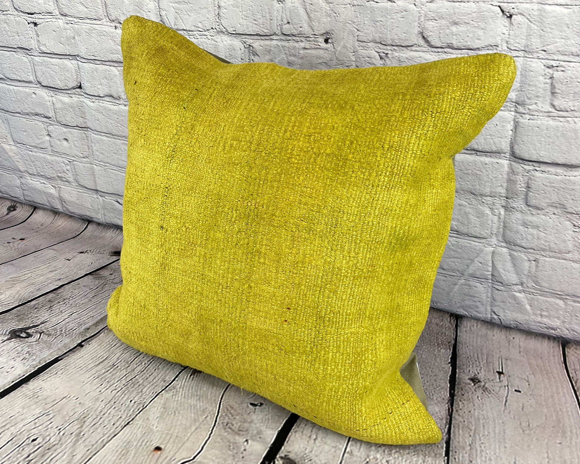20 x 20 Hemp Pillow Turkish Cushion Natural Green Pillow Cushion Cover #6299