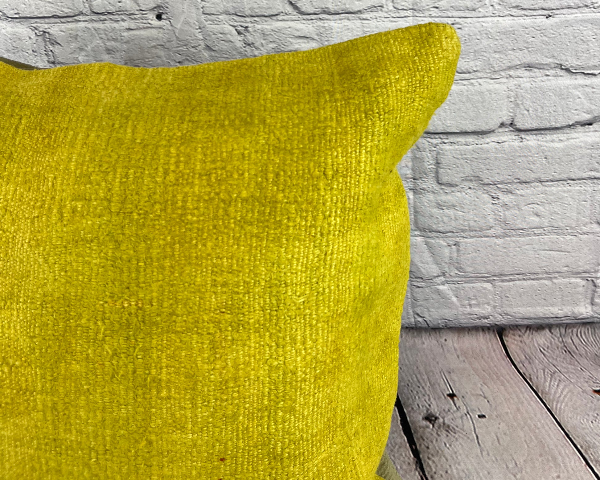 20 x 20 Hemp Pillow Turkish Cushion Natural Green Pillow Cushion Cover #6299