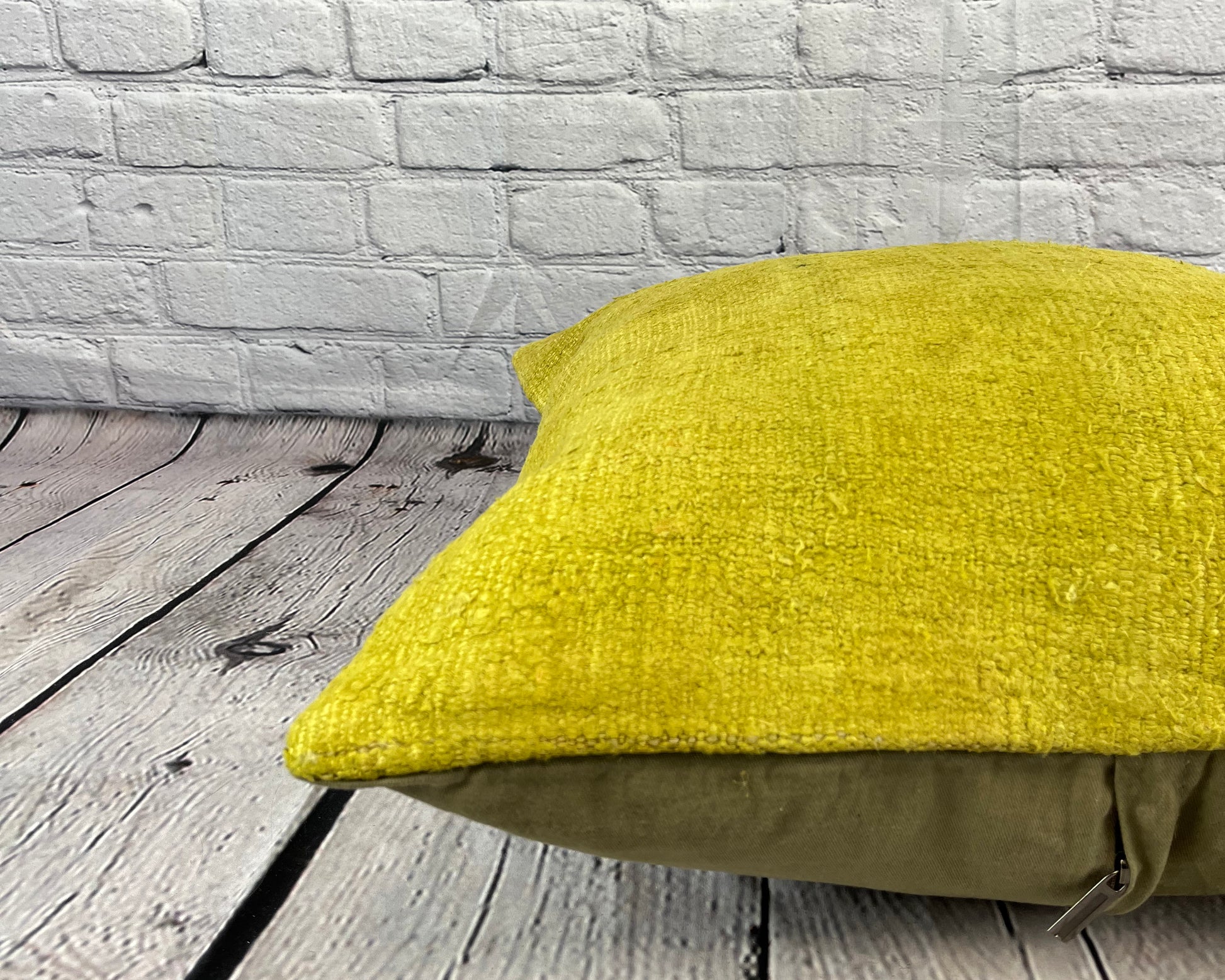 20 x 20 Hemp Pillow Turkish Cushion Natural Green Pillow Cushion Cover #6299