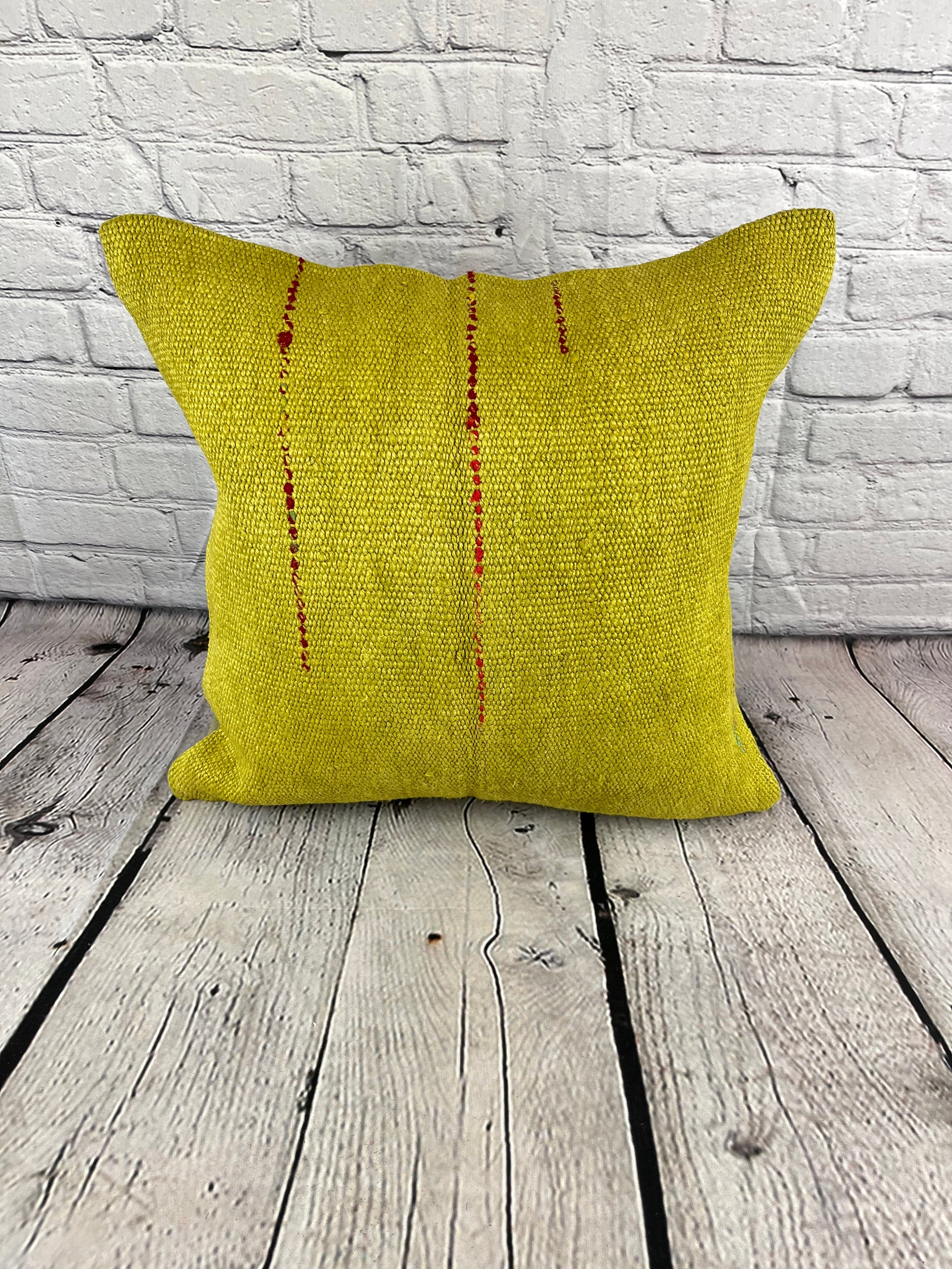 20 x 20 Hemp Pillow Turkish Cushion Natural Green Pillow Cushion Cover #6303