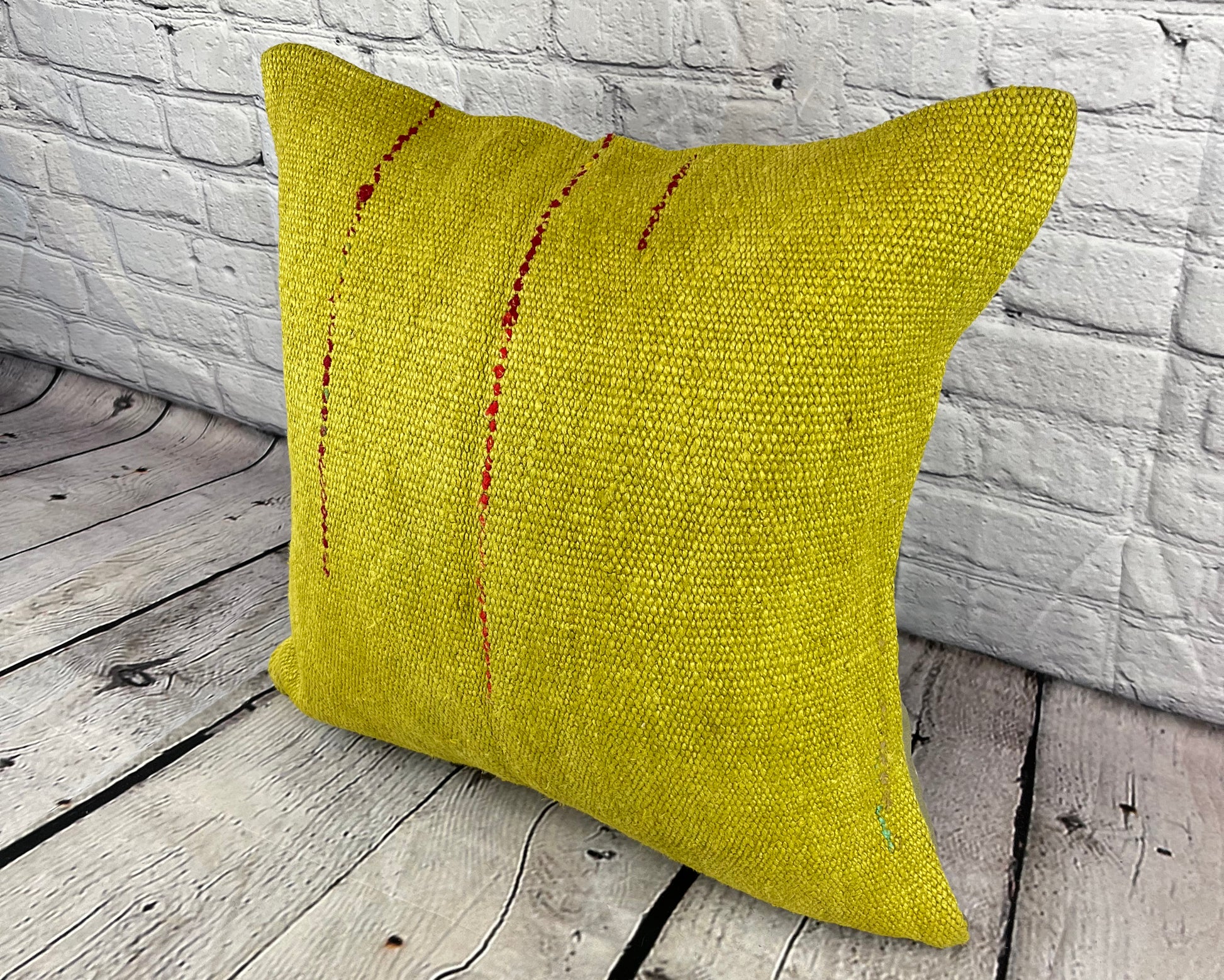 20 x 20 Hemp Pillow Turkish Cushion Natural Green Pillow Cushion Cover #6303