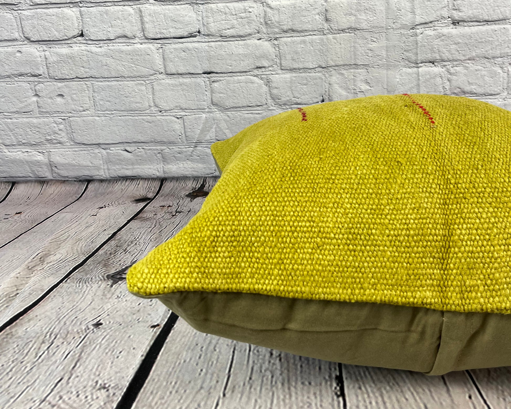20 x 20 Hemp Pillow Turkish Cushion Natural Green Pillow Cushion Cover #6303