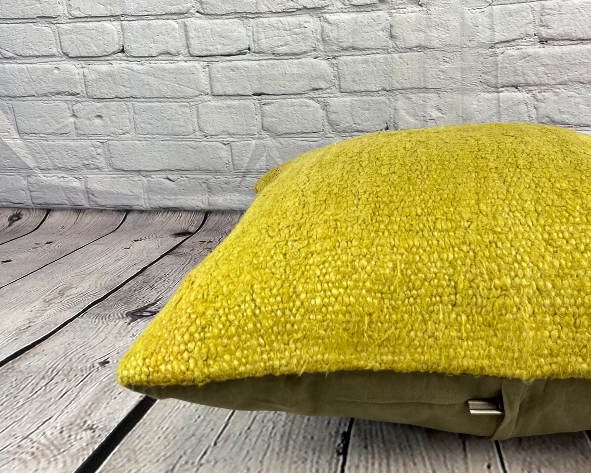 20 x 20 Hemp Pillow Turkish Cushion Natural Green Pillow Cushion Cover #6308