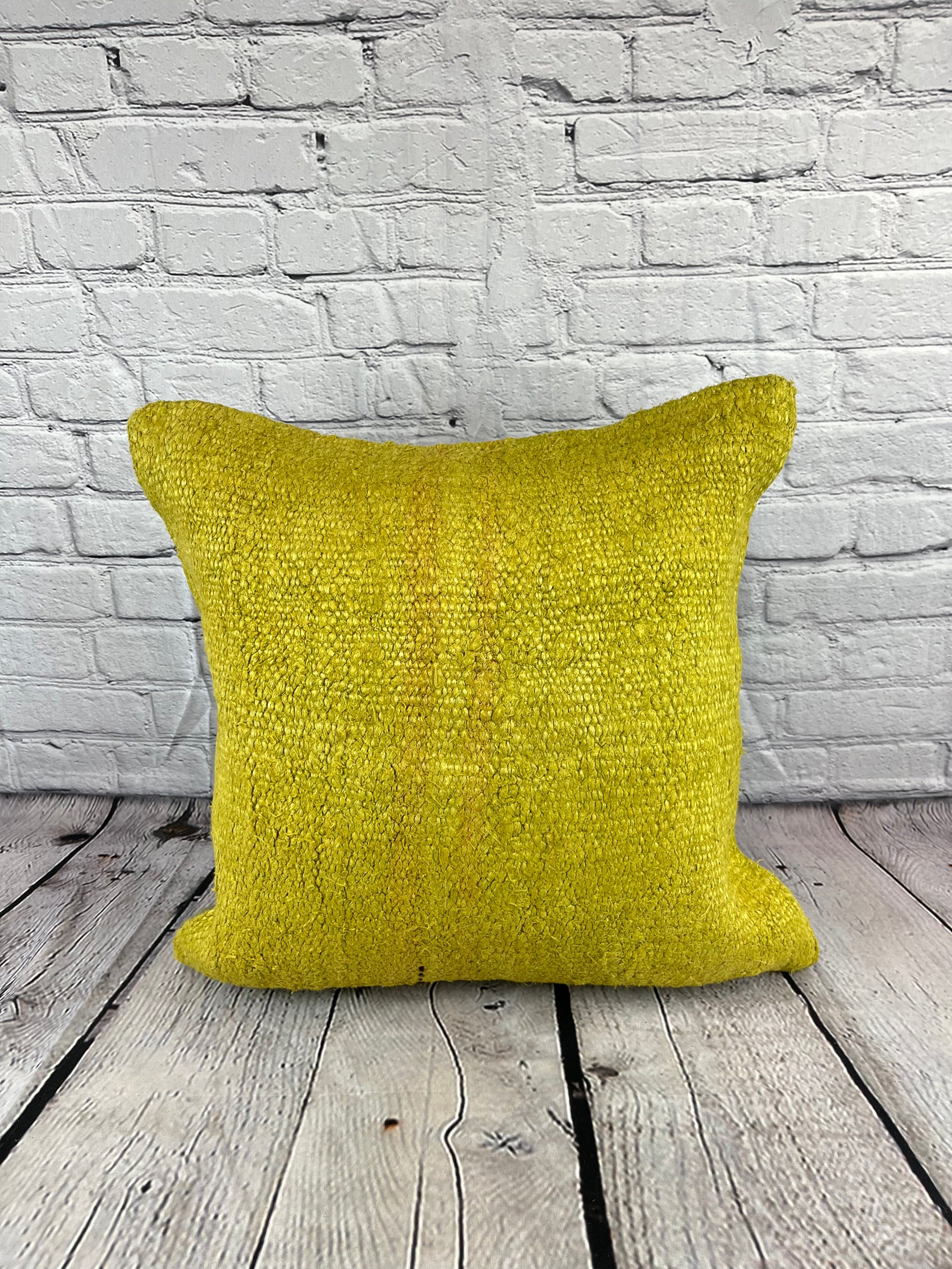 20 x 20 Hemp Pillow Turkish Cushion Natural Green Pillow Cushion Cover #6309