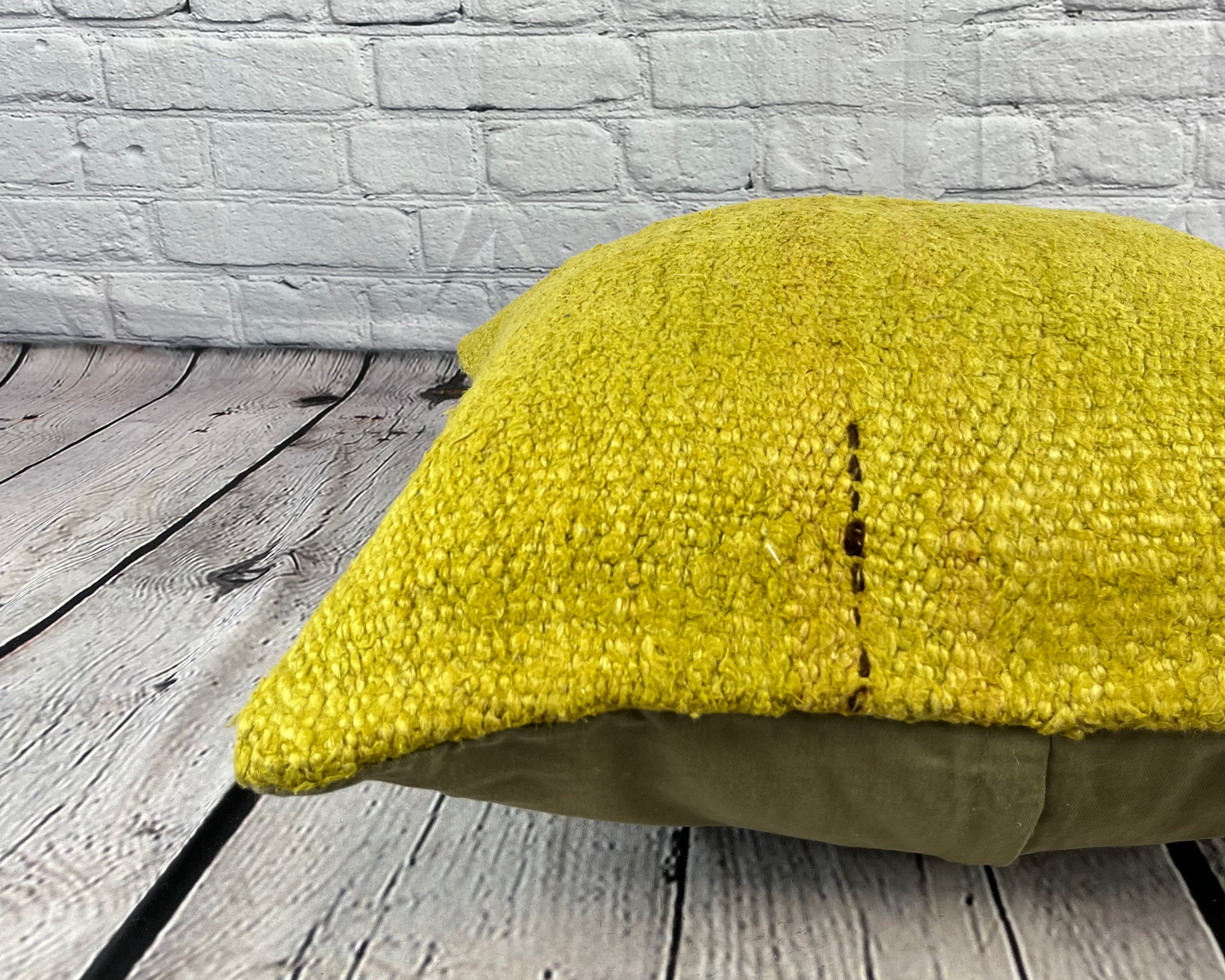 20 x 20 Hemp Pillow Turkish Cushion Natural Green Pillow Cushion Cover #6309