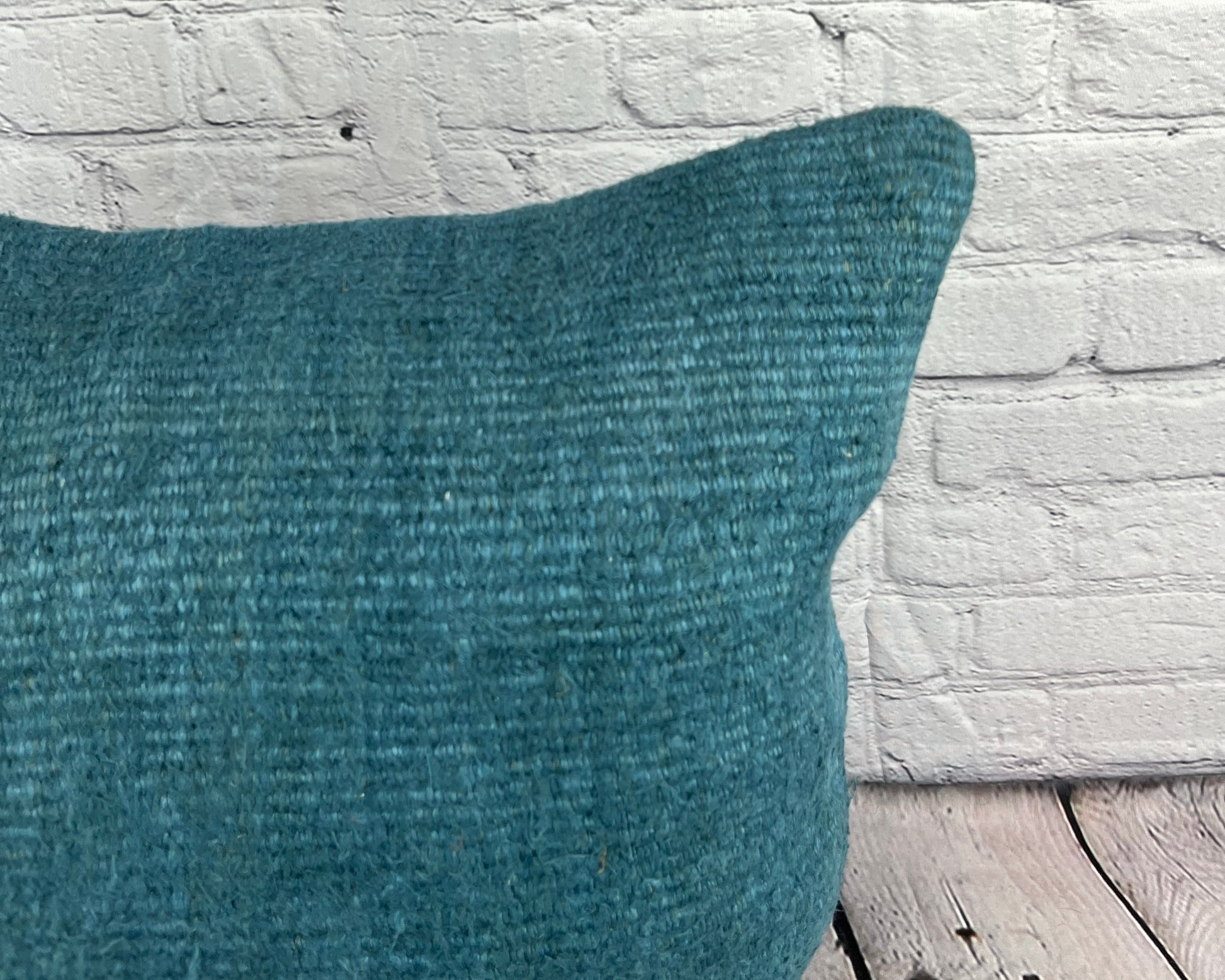 20 x 20 Hemp Pillow Turkish Cushion Natural Blue Pillow Cushion Cover #6423