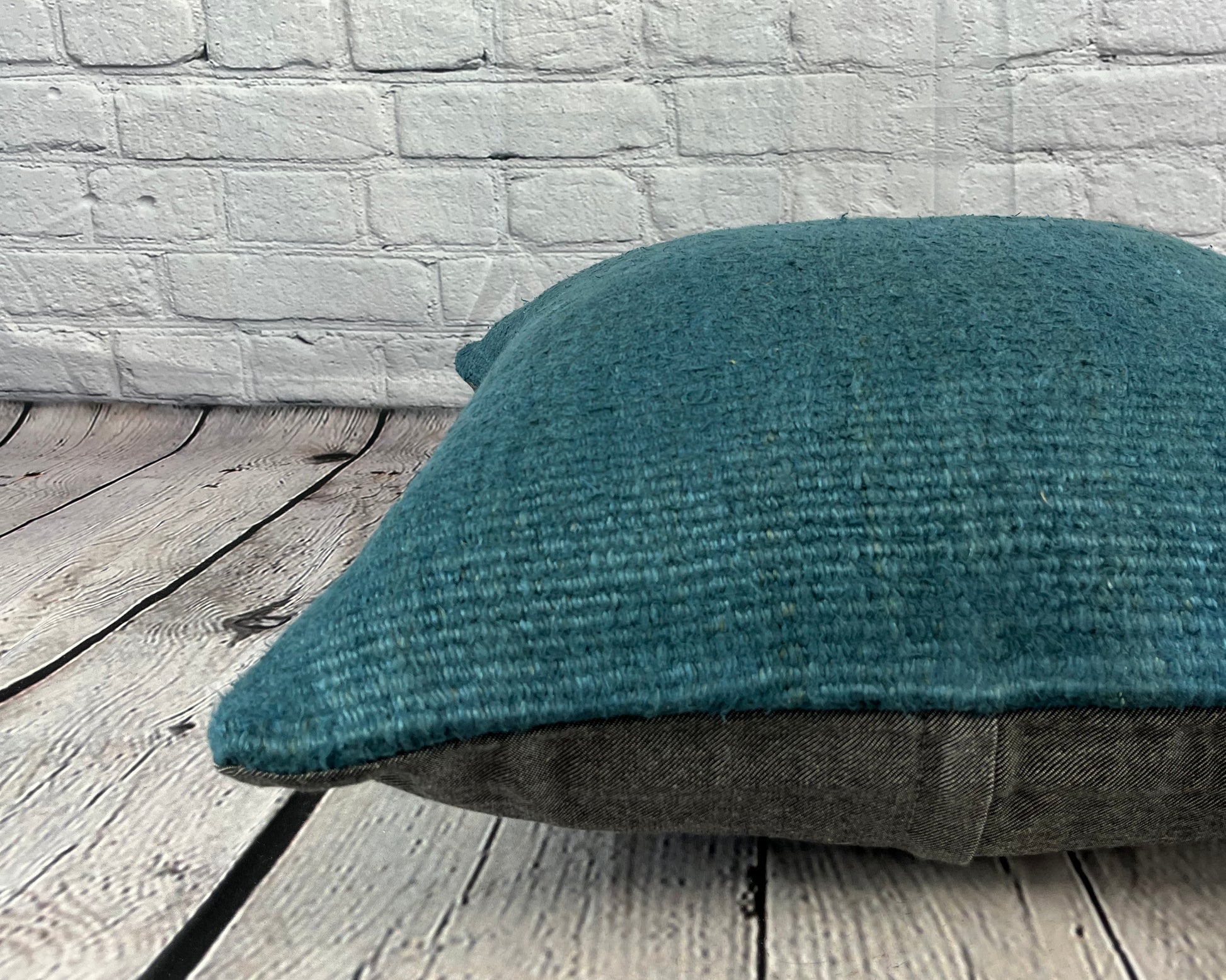 20 x 20 Hemp Pillow Turkish Cushion Natural Blue Pillow Cushion Cover #6423
