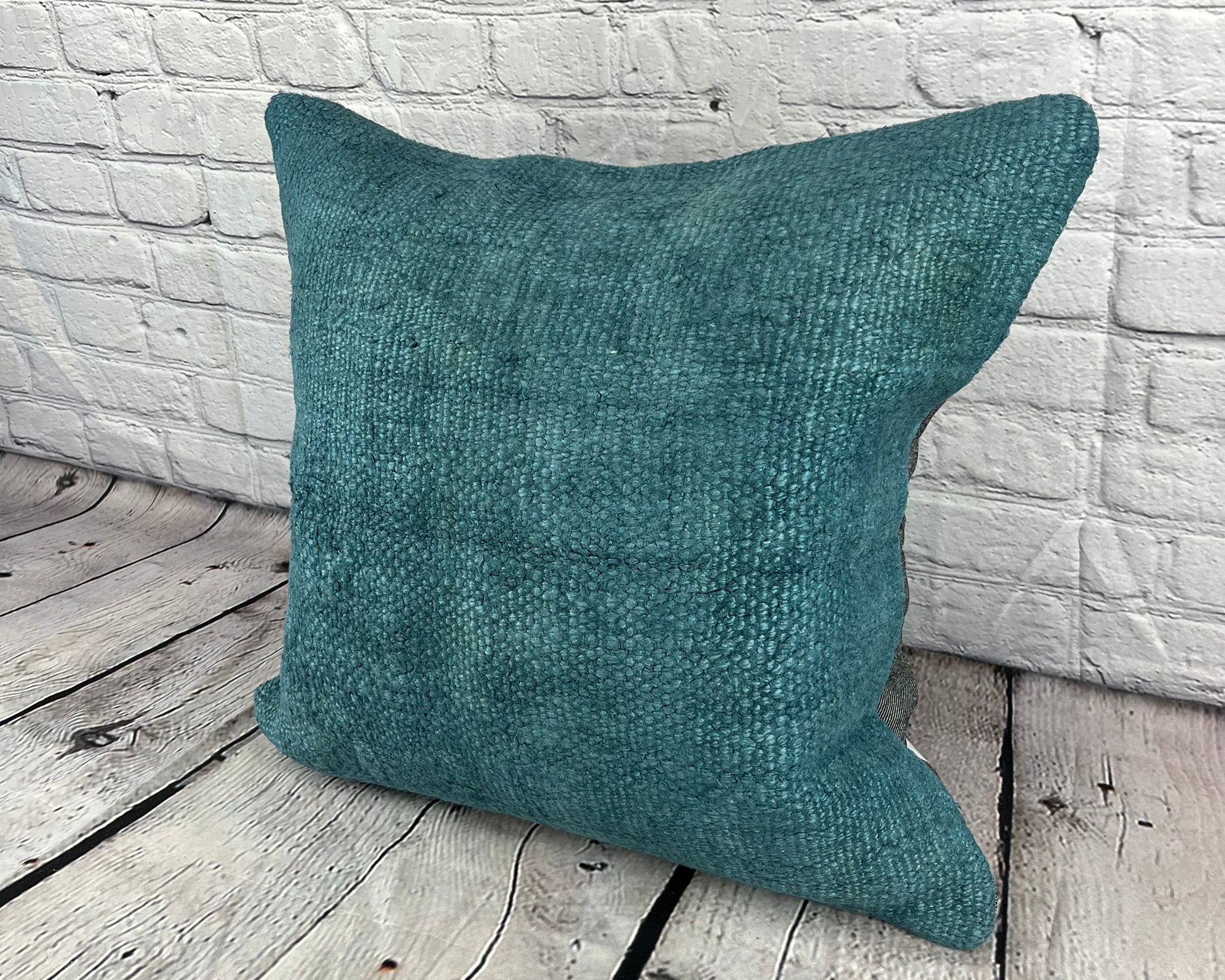 20 x 20 Hemp Pillow Turkish Cushion Natural Blue Pillow Cushion Cover #6426