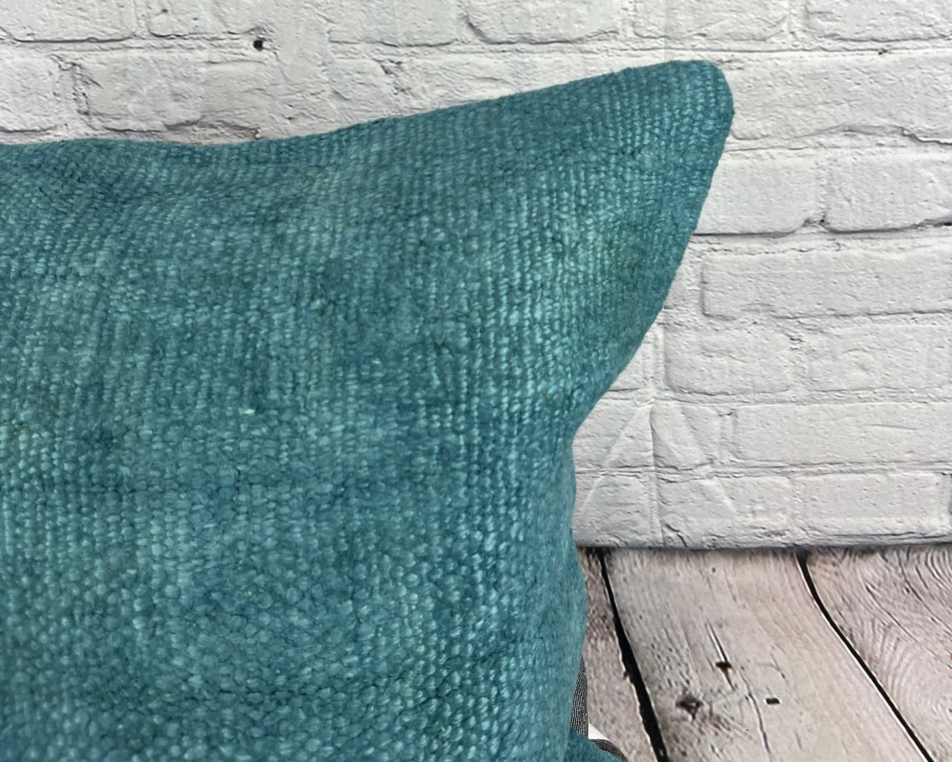 20 x 20 Hemp Pillow Turkish Cushion Natural Blue Pillow Cushion Cover #6426
