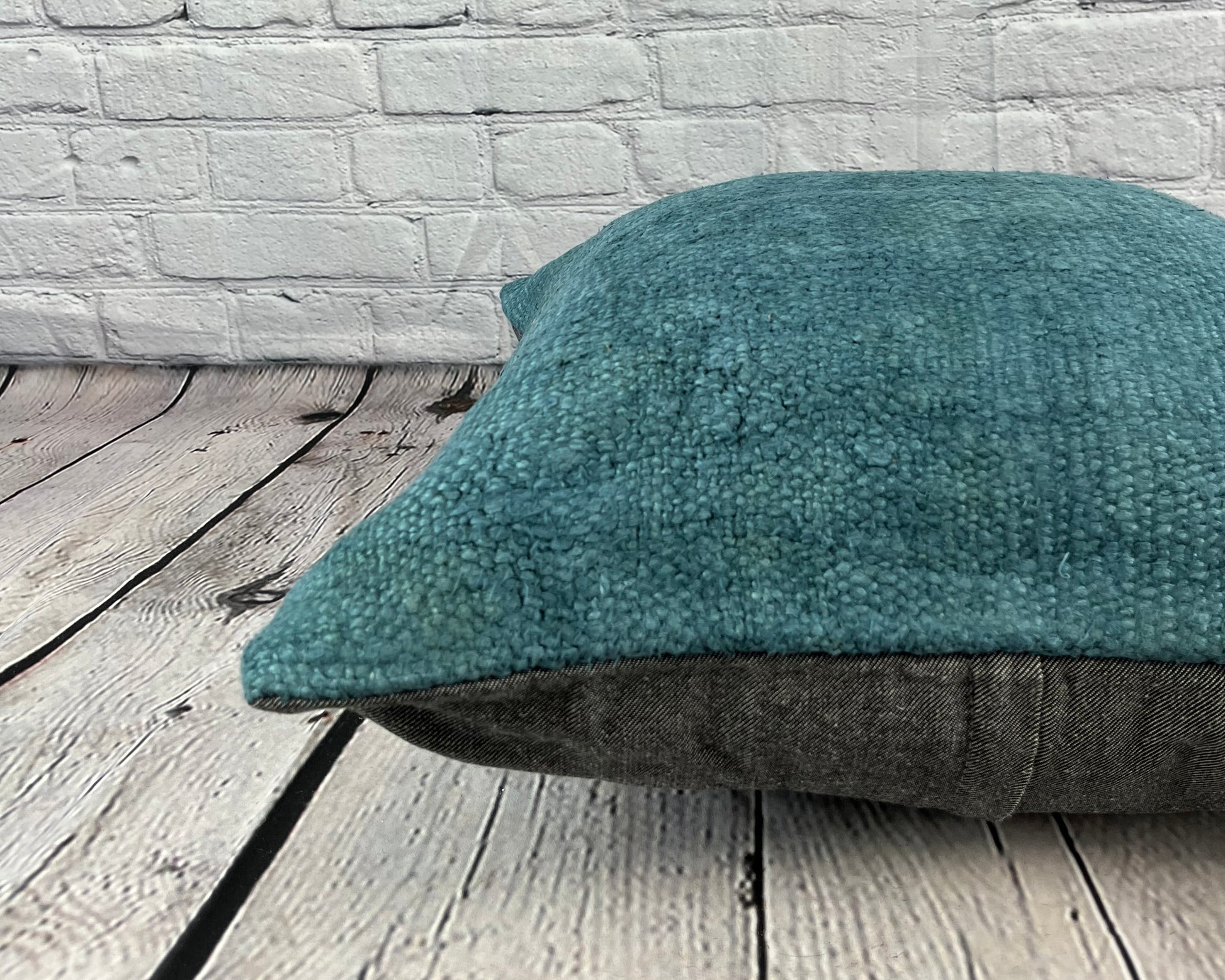 20 x 20 Hemp Pillow Turkish Cushion Natural Blue Pillow Cushion Cover #6426