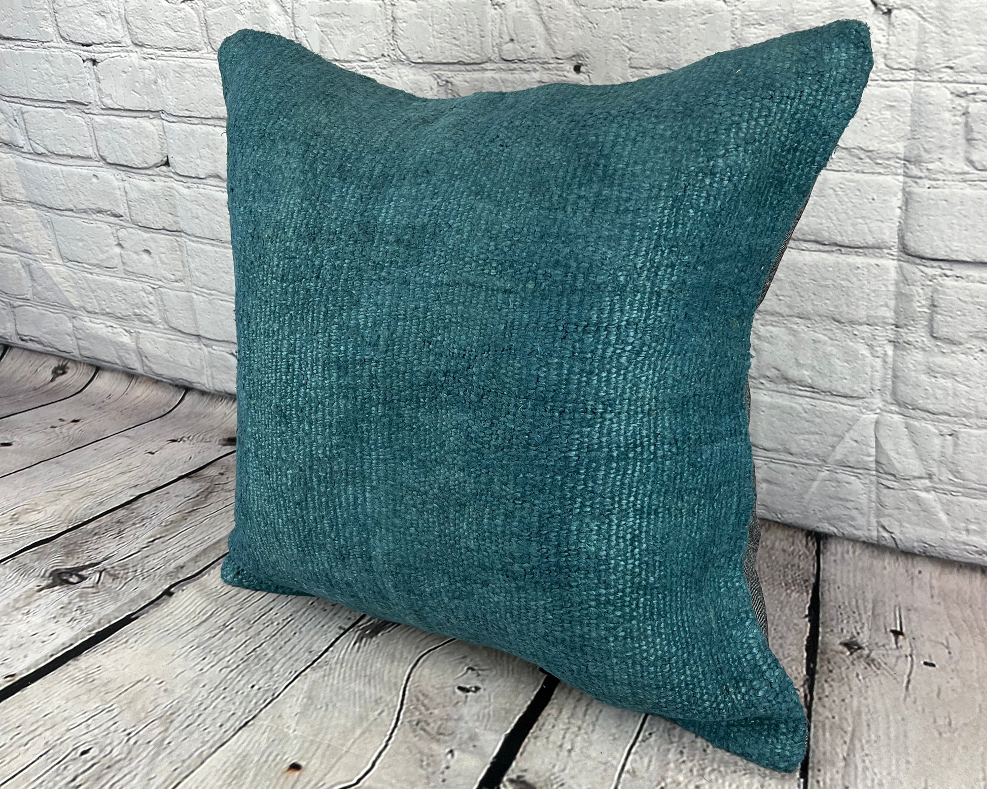 20 x 20 Hemp Pillow Turkish Cushion Natural Blue Pillow Cushion Cover #6422
