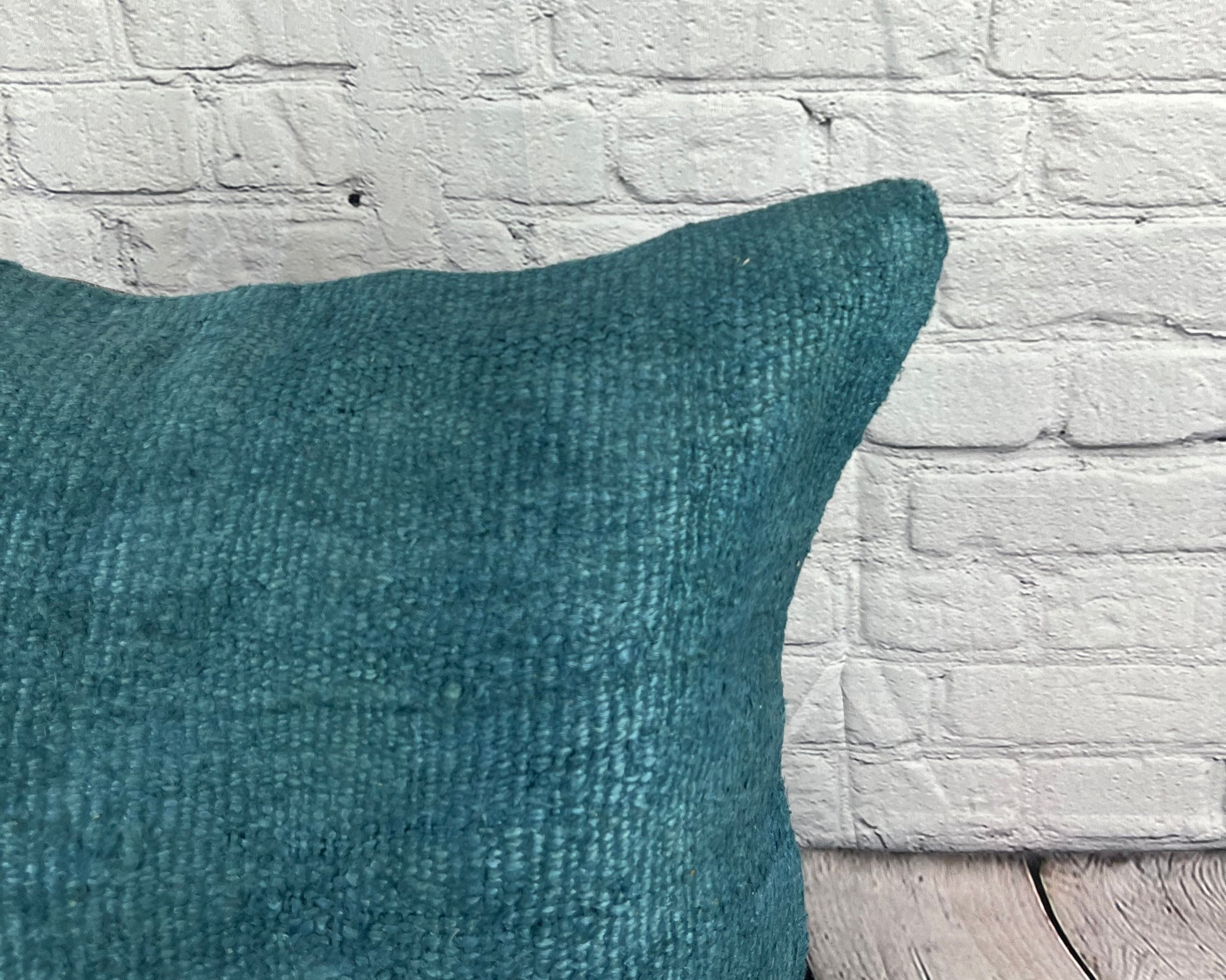 20 x 20 Hemp Pillow Turkish Cushion Natural Blue Pillow Cushion Cover #6422