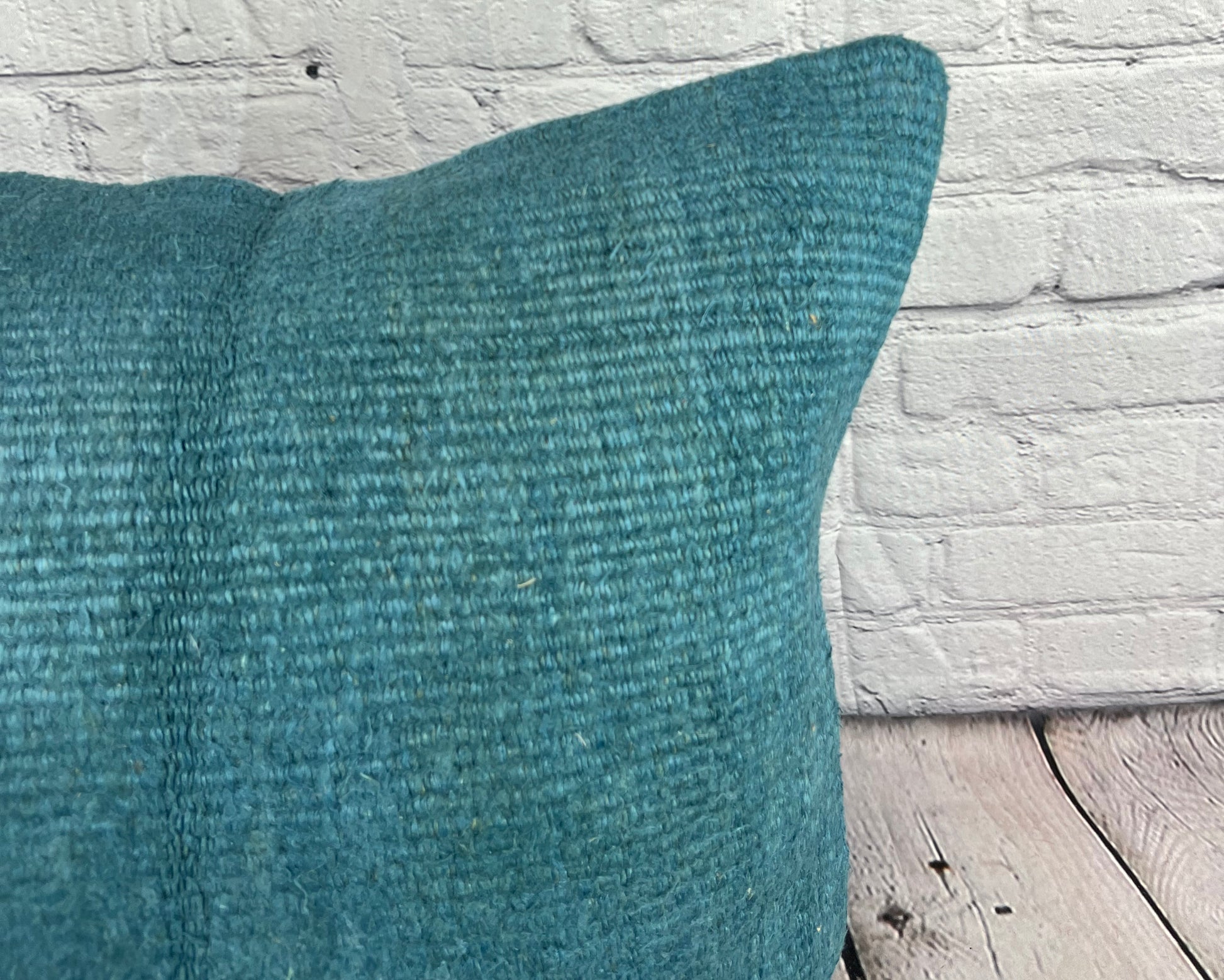 20 x 20 Hemp Pillow Turkish Cushion Natural Blue Pillow Cushion Cover #6425