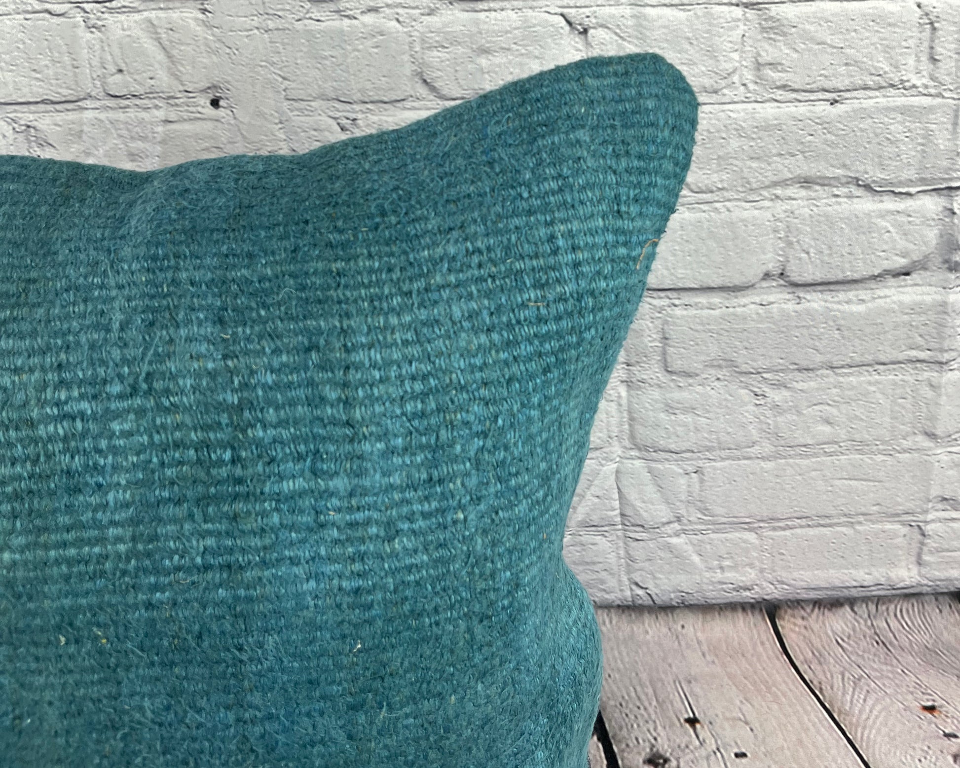 20 x 20 Hemp Pillow Turkish Cushion Natural Blue Pillow Cushion Cover #6427