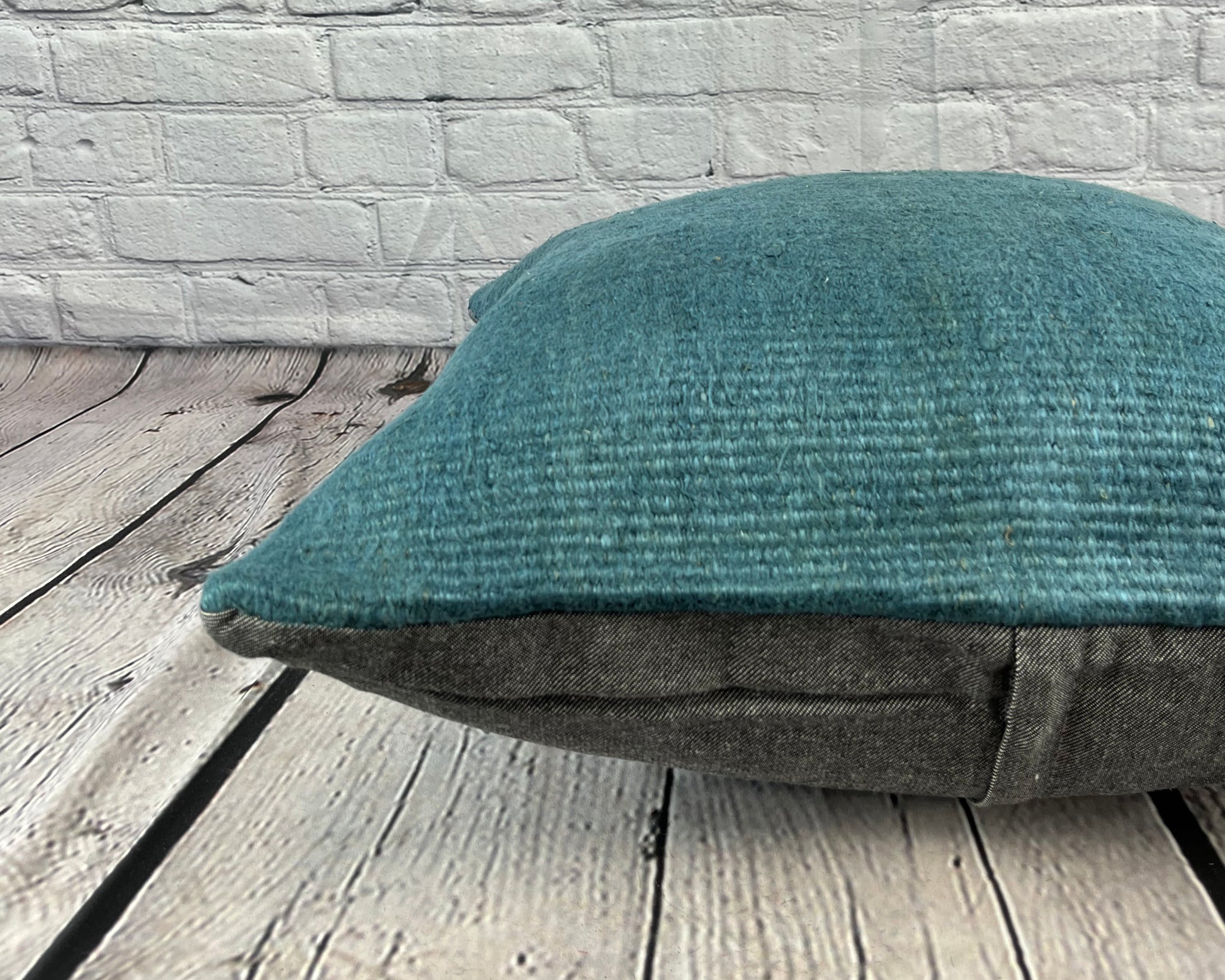 20 x 20 Hemp Pillow Turkish Cushion Natural Blue Pillow Cushion Cover #6427