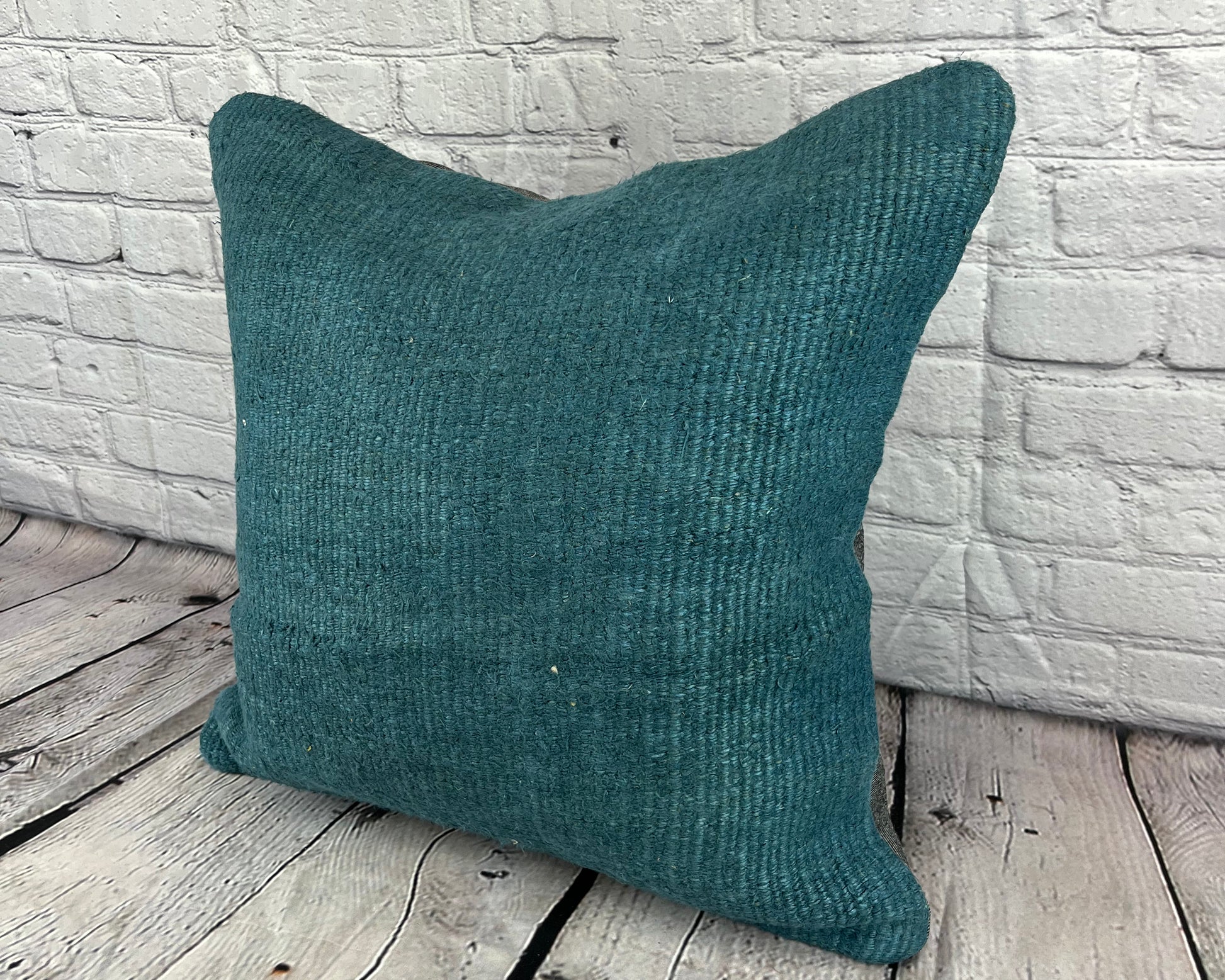 20 x 20 Hemp Pillow Turkish Cushion Natural Blue Pillow Cushion Cover #6432