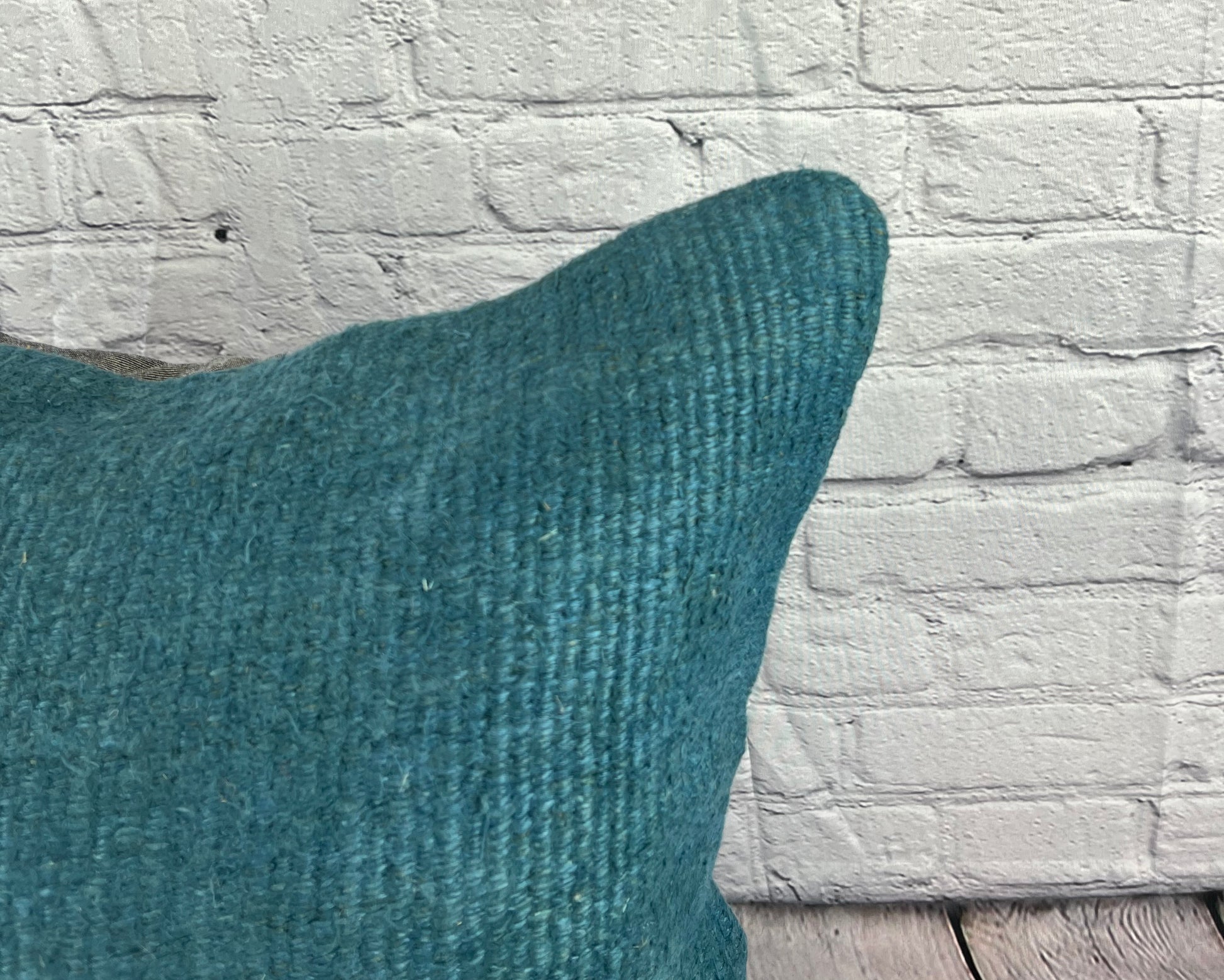 20 x 20 Hemp Pillow Turkish Cushion Natural Blue Pillow Cushion Cover #6432