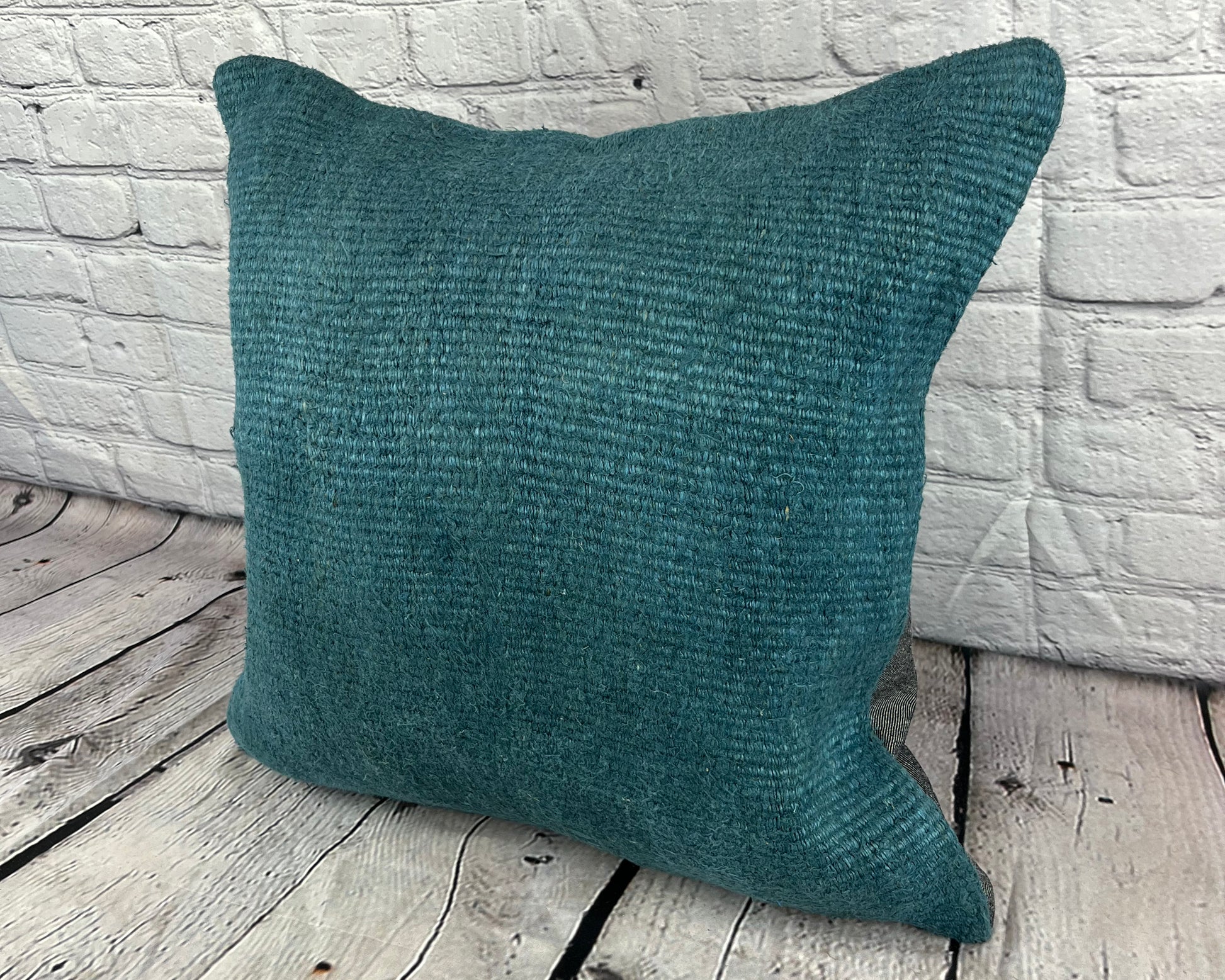 20 x 20 Hemp Pillow Turkish Cushion Natural Blue Pillow Cushion Cover #6417