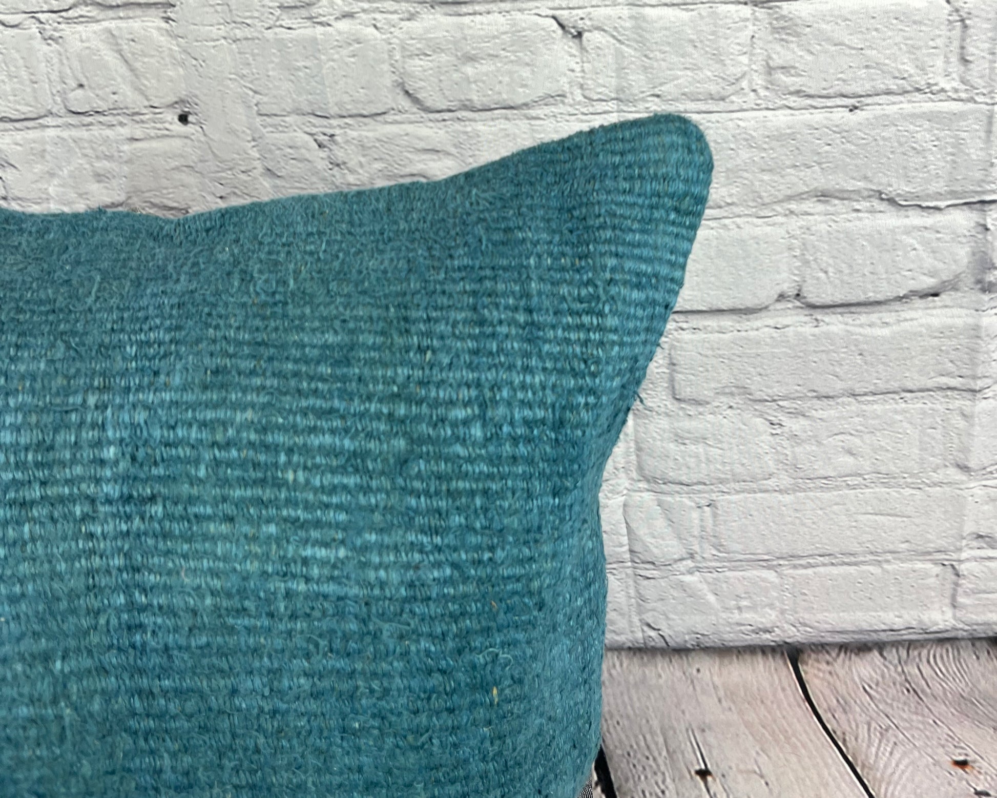 20 x 20 Hemp Pillow Turkish Cushion Natural Blue Pillow Cushion Cover #6417