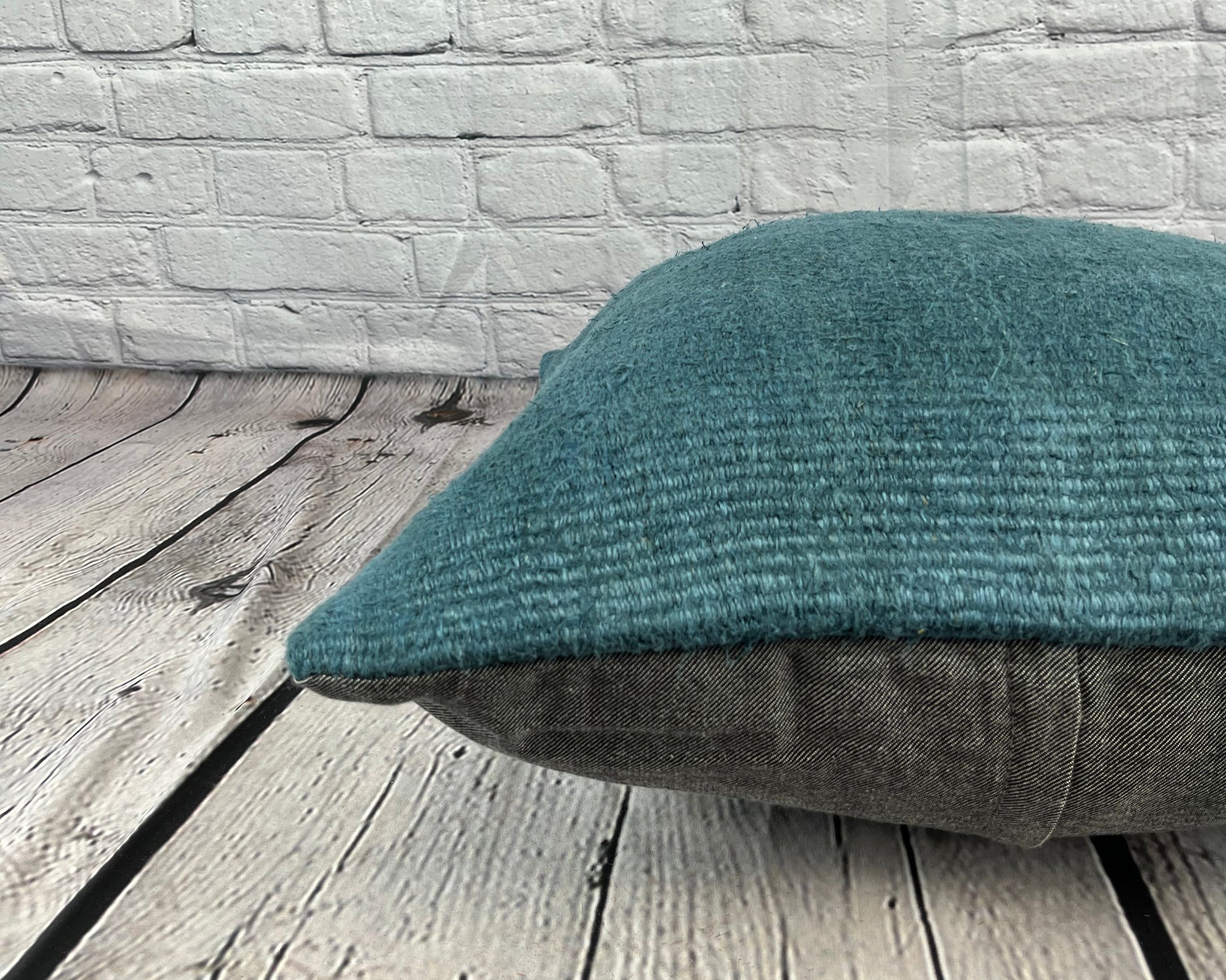 20 x 20 Hemp Pillow Turkish Cushion Natural Blue Pillow Cushion Cover #6417