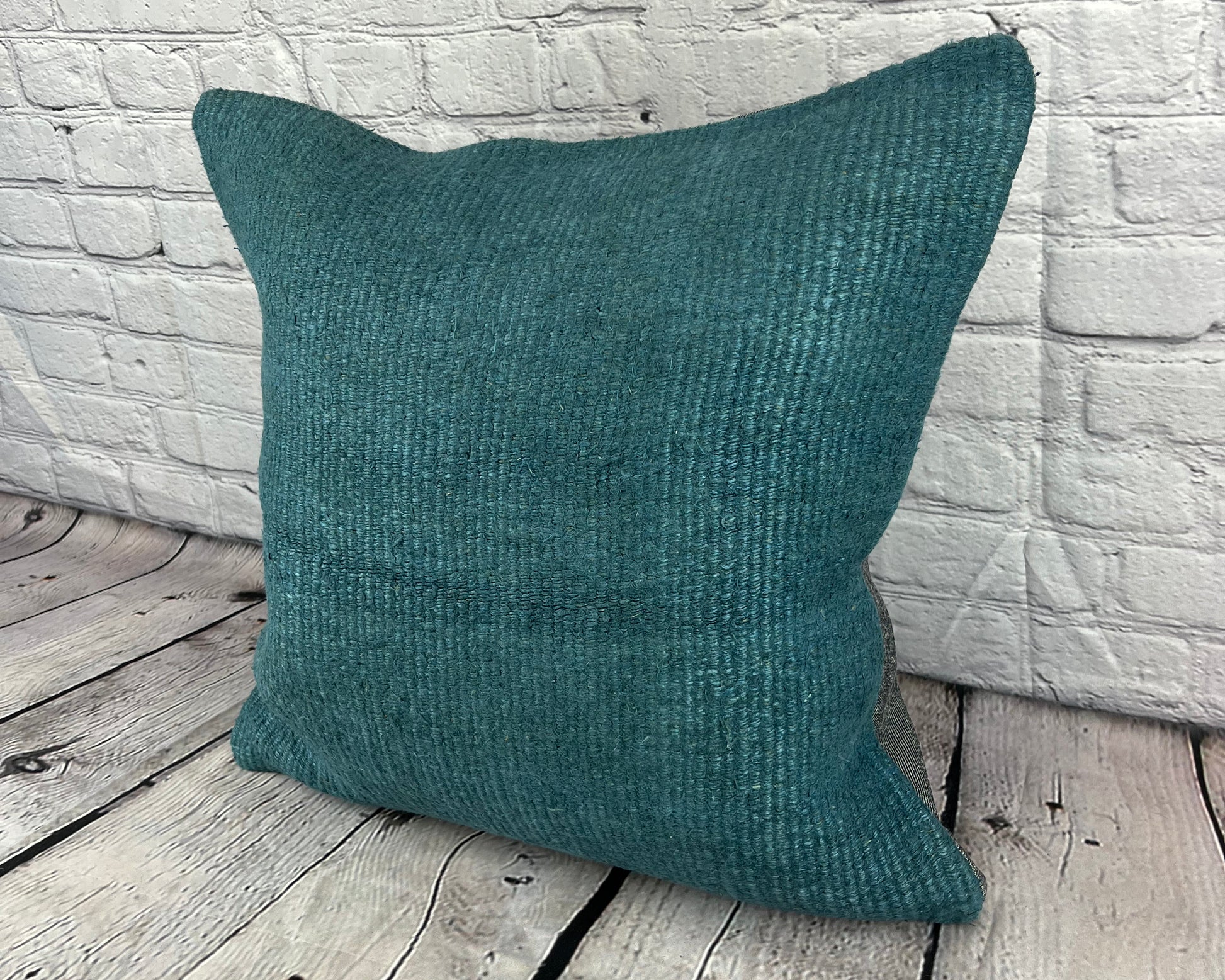 20 x 20 Hemp Pillow Turkish Cushion Natural Blue Pillow Cushion Cover #6420
