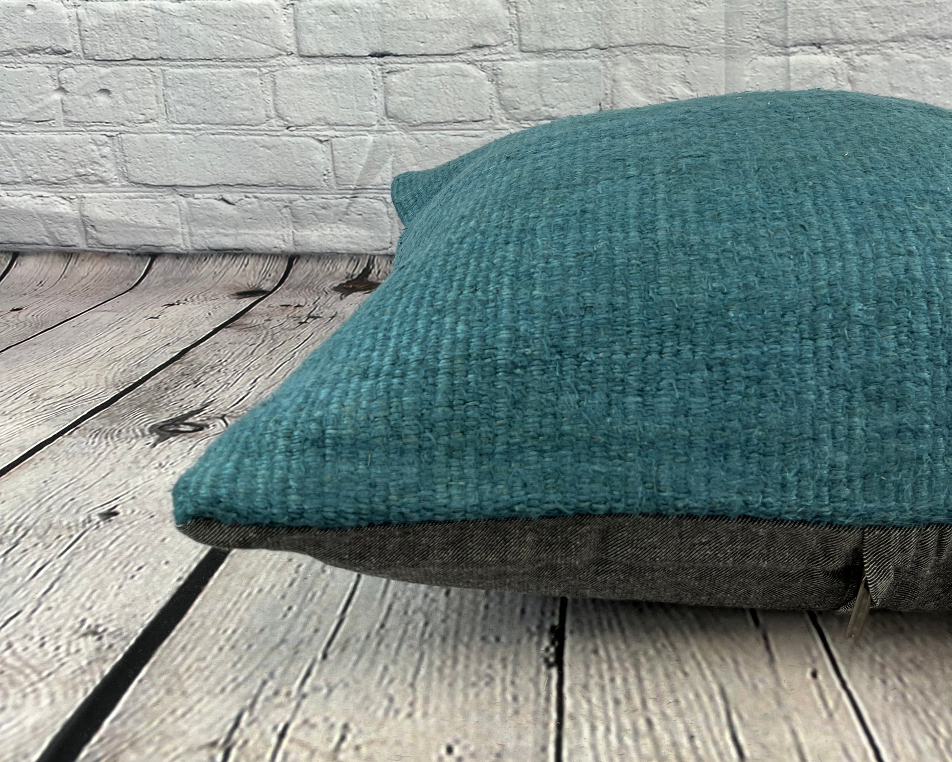 20 x 20 Hemp Pillow Turkish Cushion Natural Blue Pillow Cushion Cover #6420