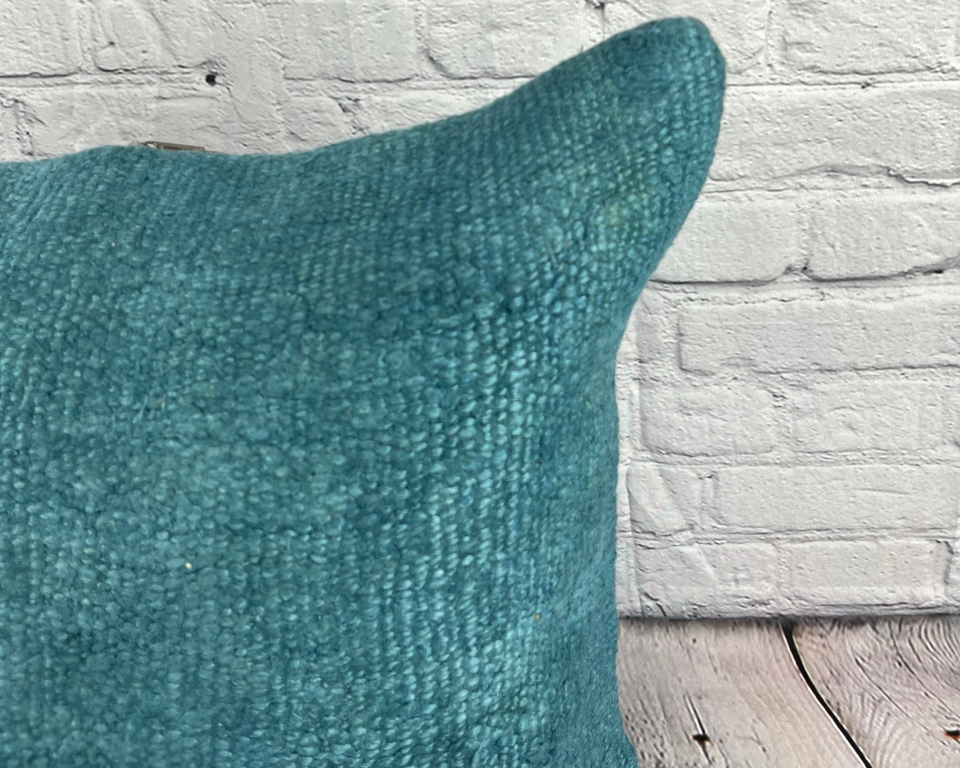 20 x 20 Hemp Pillow Turkish Cushion Natural Blue Pillow Cushion Cover #6413