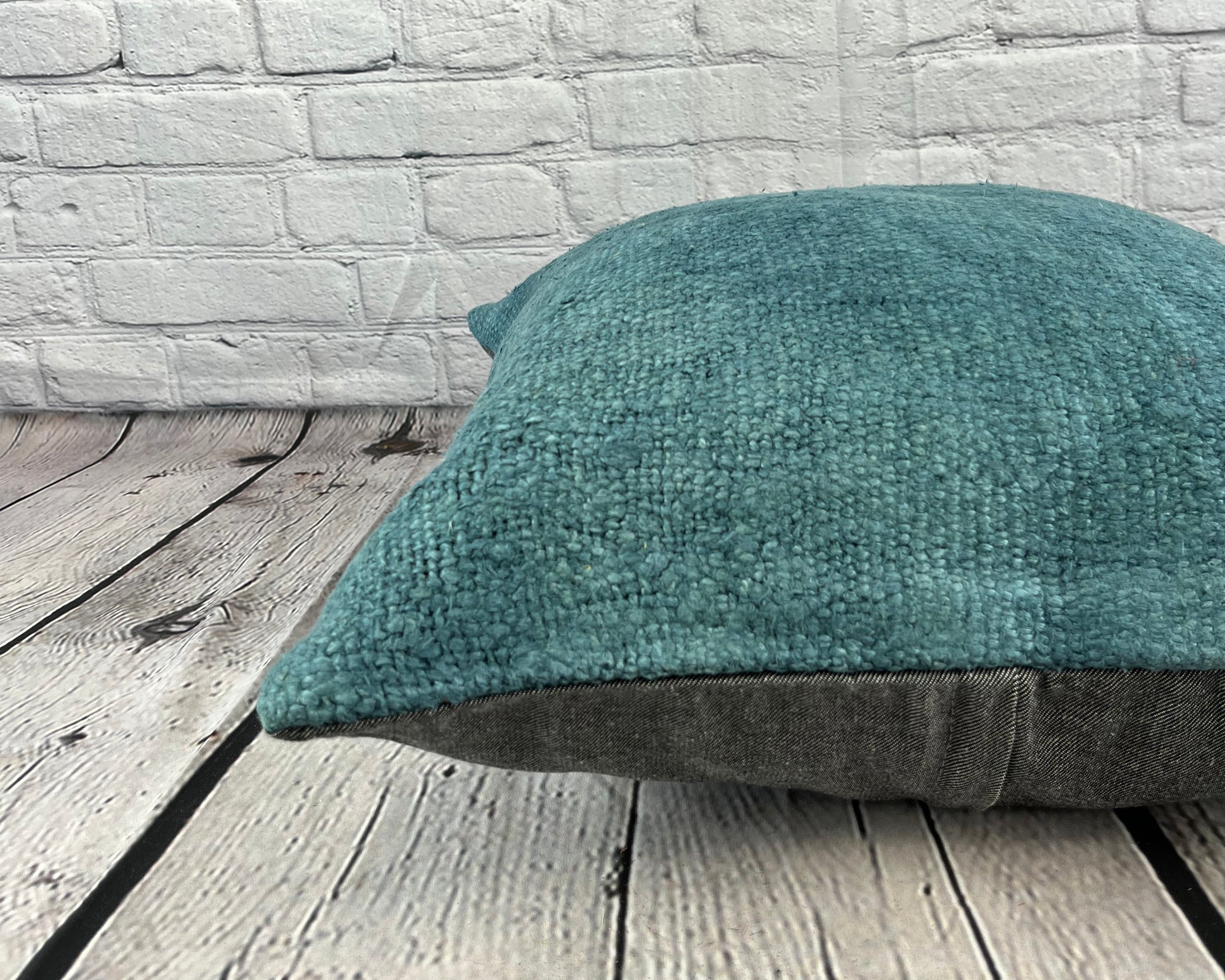 20 x 20 Hemp Pillow Turkish Cushion Natural Blue Pillow Cushion Cover #6413