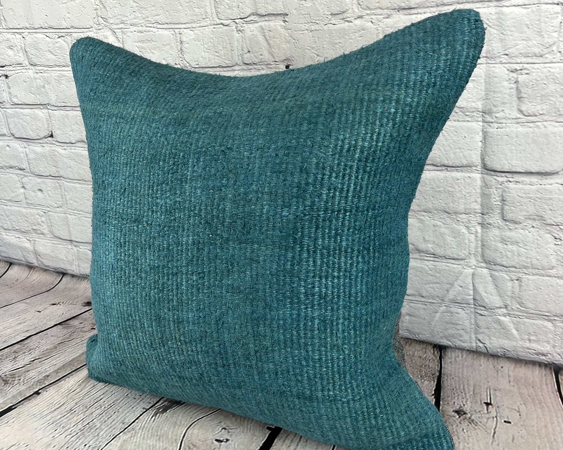 20 x 20 Hemp Pillow Turkish Cushion Natural Blue Pillow Cushion Cover #6415