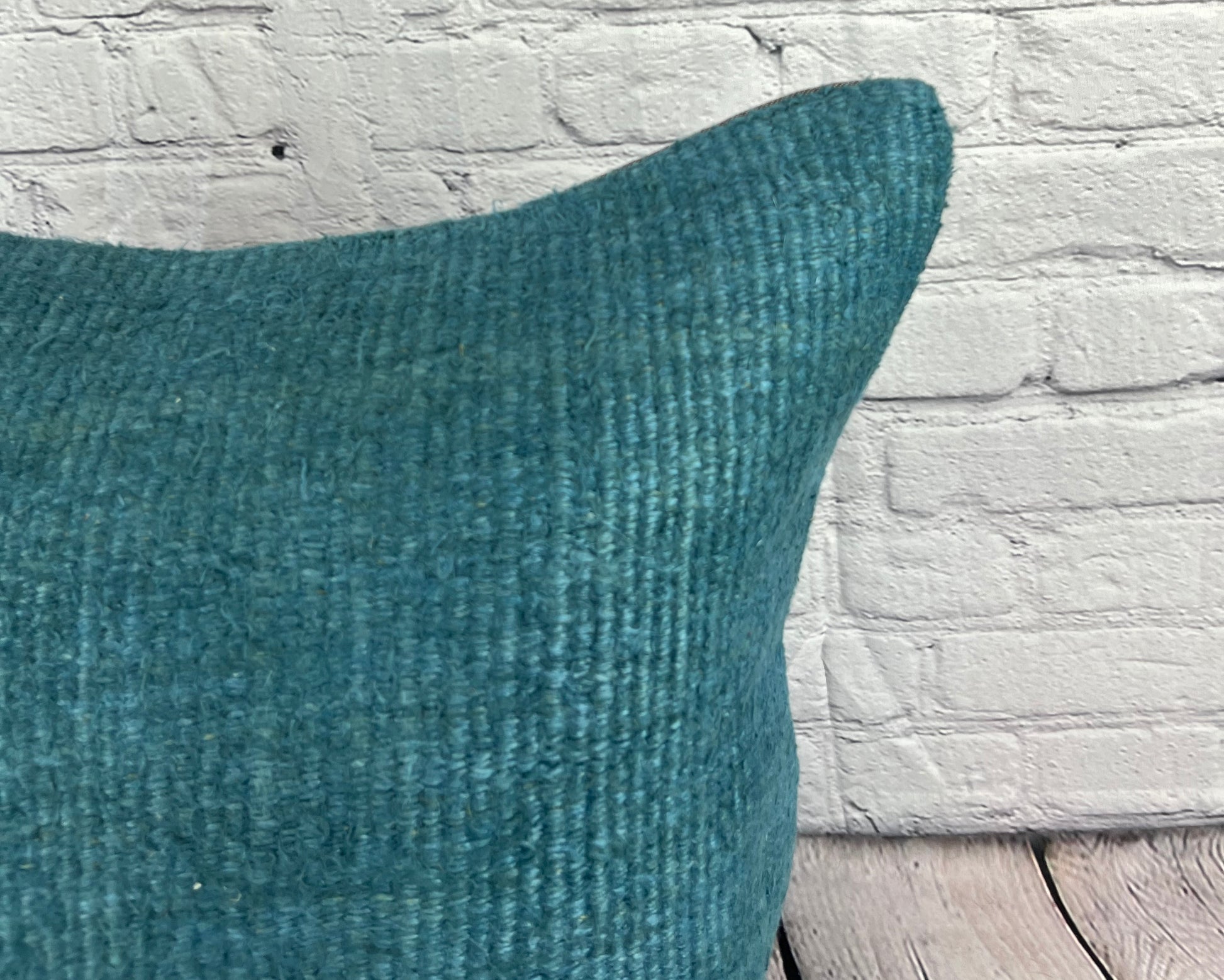 20 x 20 Hemp Pillow Turkish Cushion Natural Blue Pillow Cushion Cover #6415