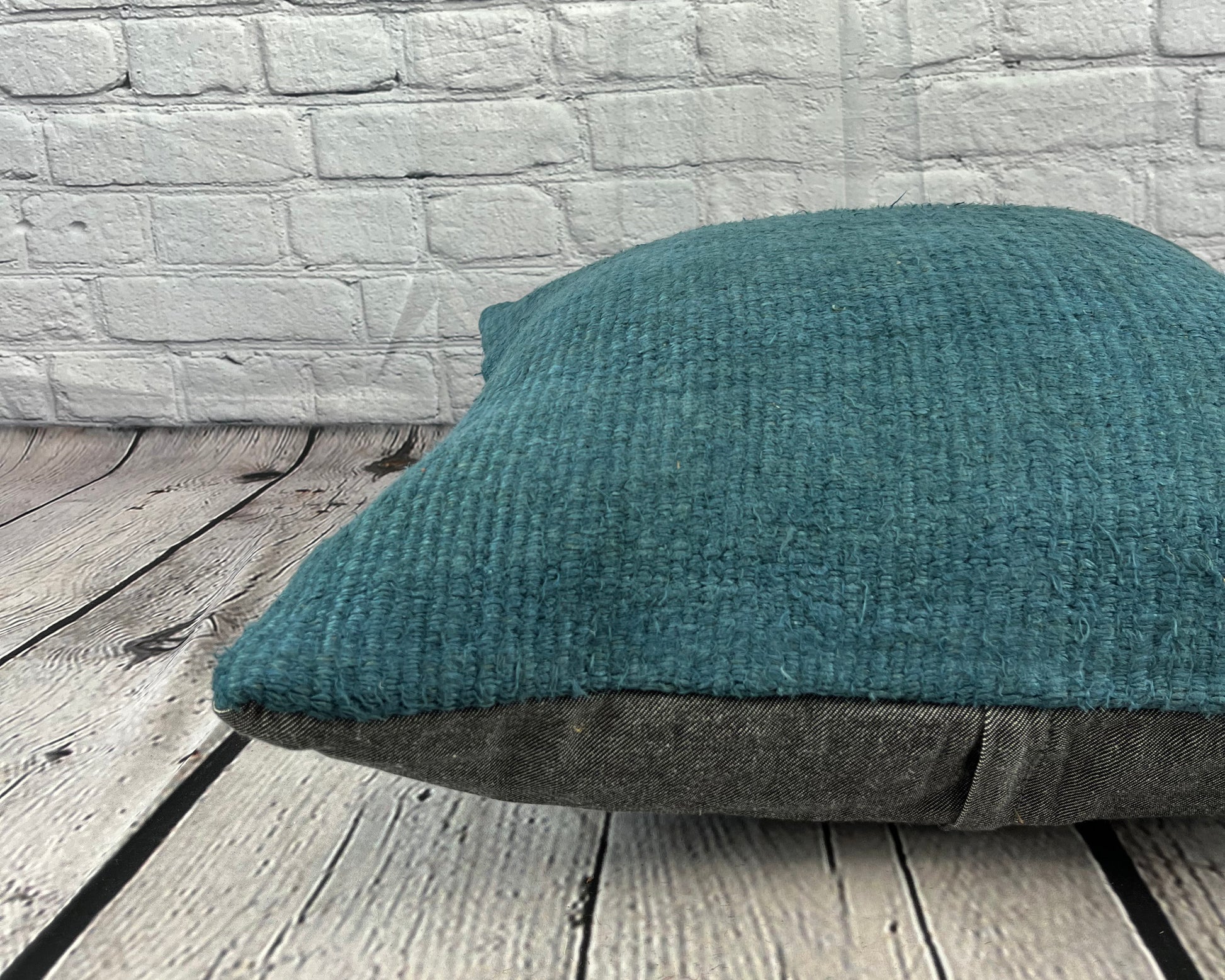 20 x 20 Hemp Pillow Turkish Cushion Natural Blue Pillow Cushion Cover #6415