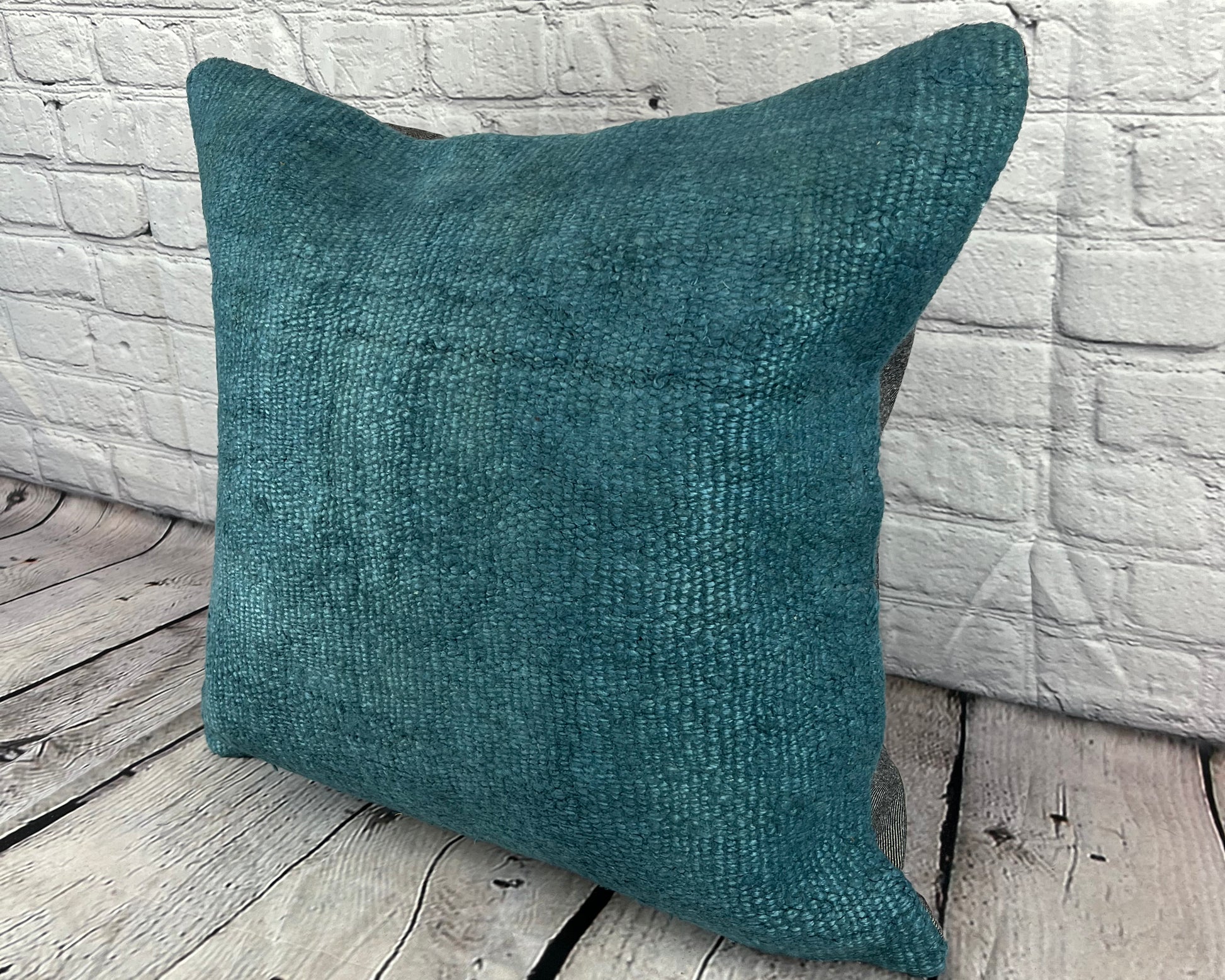 20 x 20 Hemp Pillow Turkish Cushion Natural Blue Pillow Cushion Cover #6418
