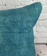 20 x 20 Hemp Pillow Turkish Cushion Natural Blue Pillow Cushion Cover #6418
