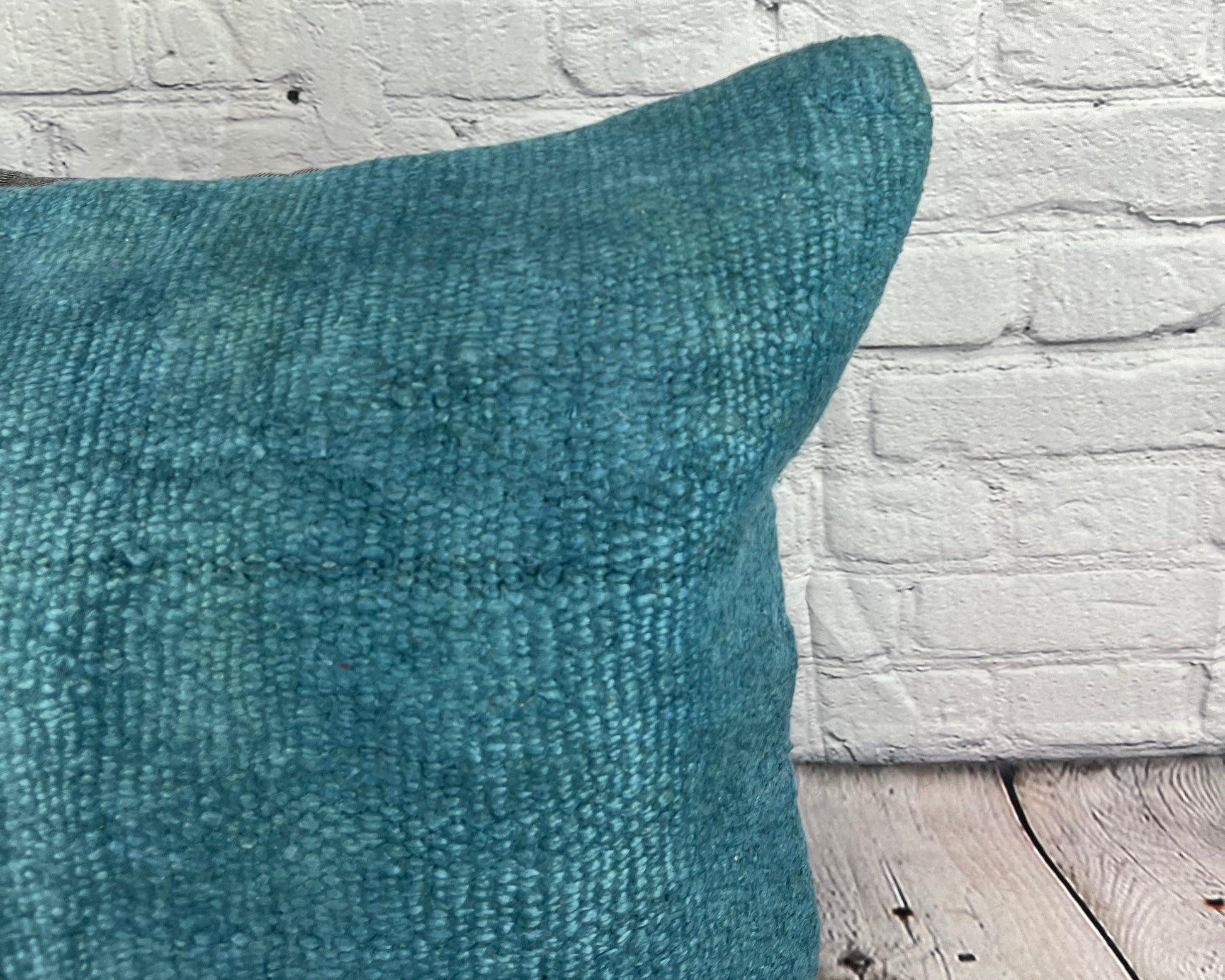 20 x 20 Hemp Pillow Turkish Cushion Natural Blue Pillow Cushion Cover #6418