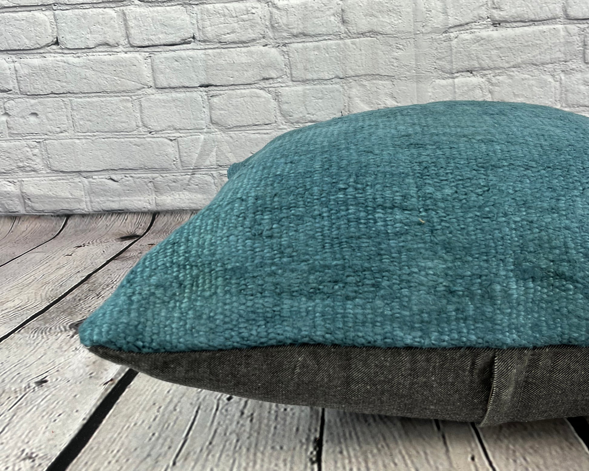 20 x 20 Hemp Pillow Turkish Cushion Natural Blue Pillow Cushion Cover #6418