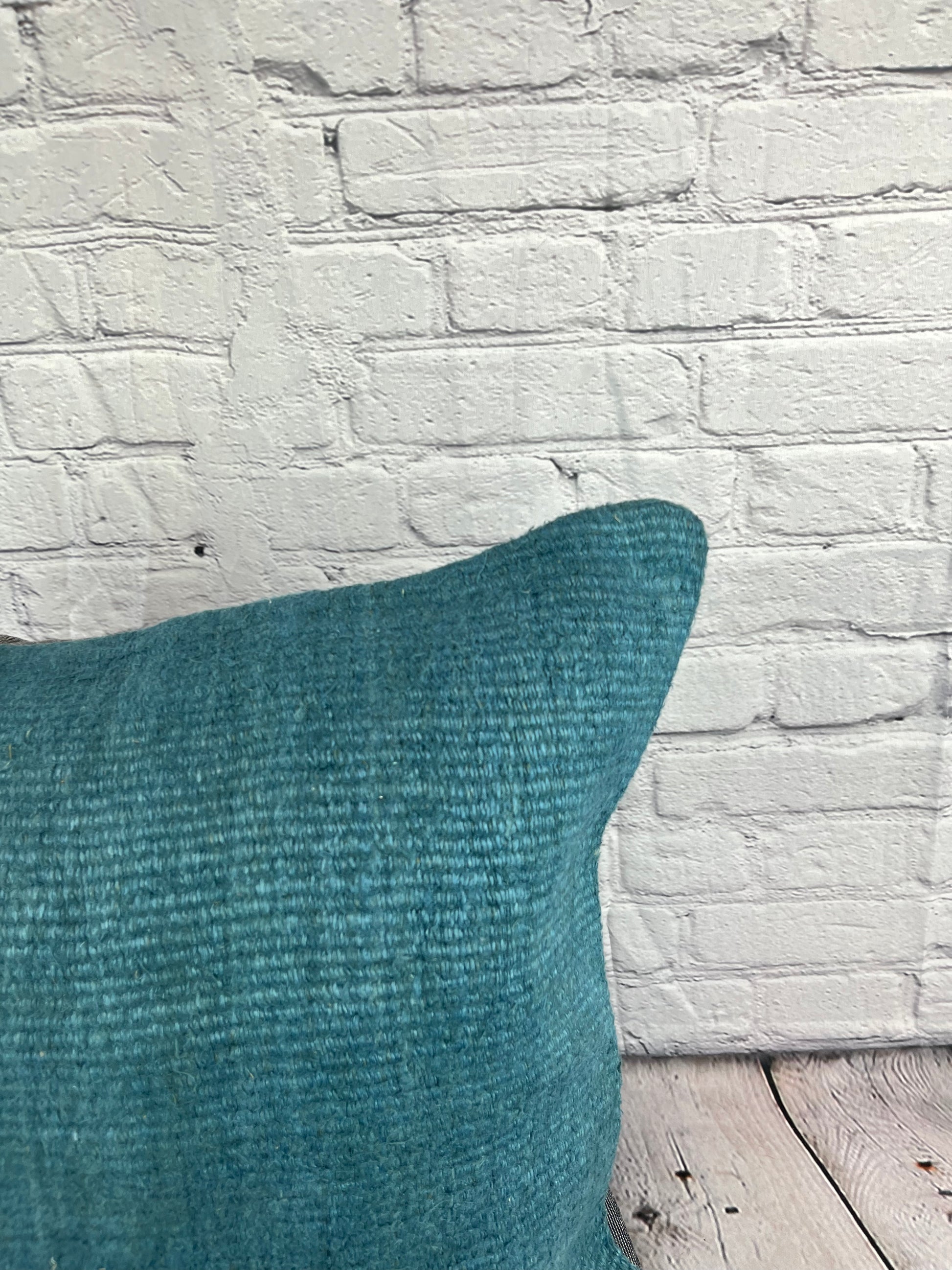 20 x 20 Hemp Pillow Turkish Cushion Natural Blue Pillow Cushion Cover #6416