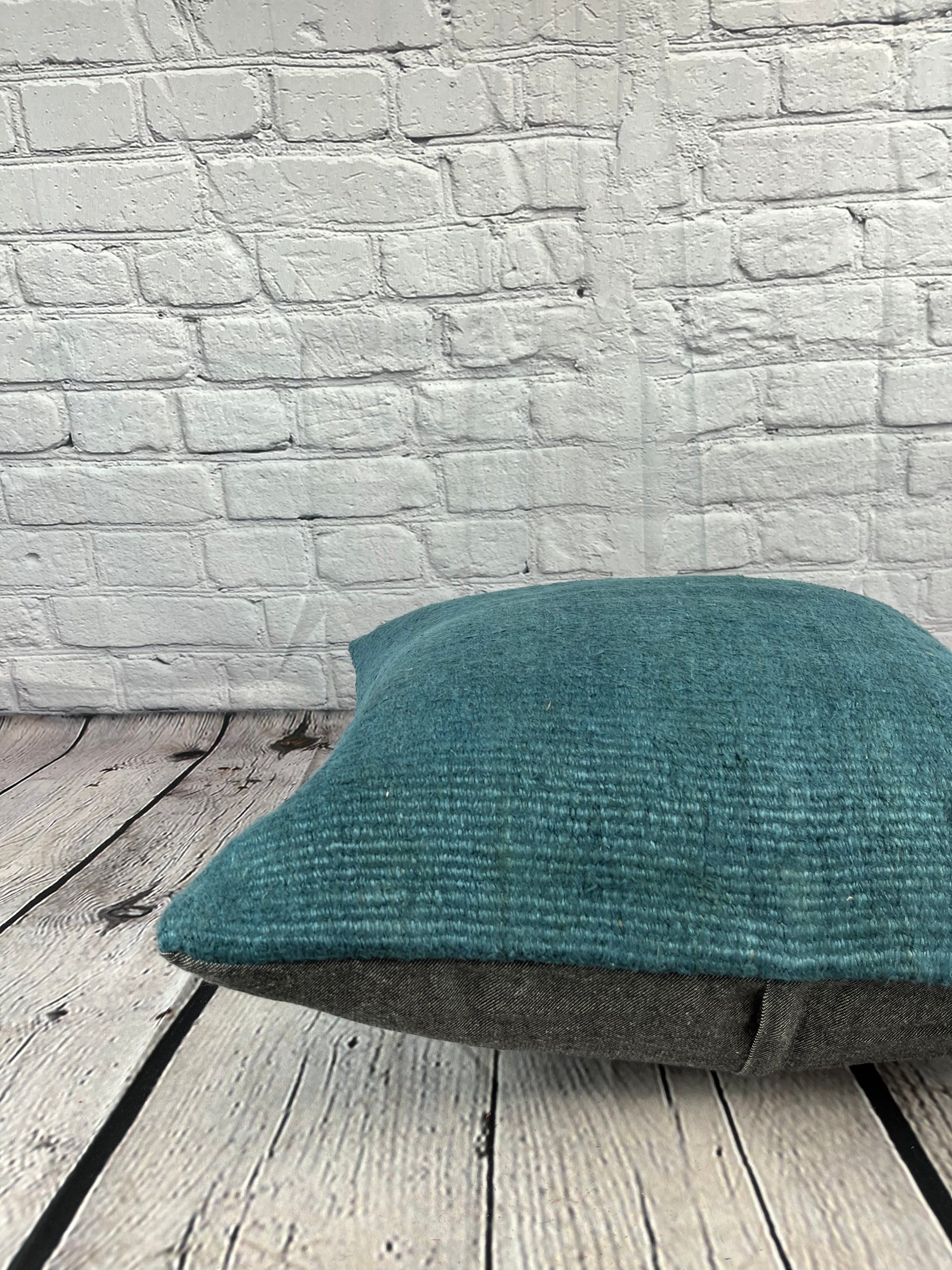 20 x 20 Hemp Pillow Turkish Cushion Natural Blue Pillow Cushion Cover #6416