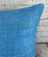 20 x 20 Hemp Pillow Turkish Cushion Natural Sky Blue Pillow Cushion Cover #6439