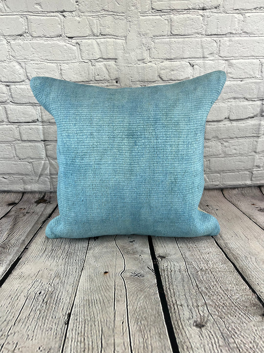 20 x 20 Hemp Pillow Turkish Cushion Natural Sky Blue Pillow Cushion Cover #6435