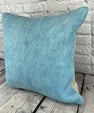 20 x 20 Hemp Pillow Turkish Cushion Natural Sky Blue Pillow Cushion Cover #6435
