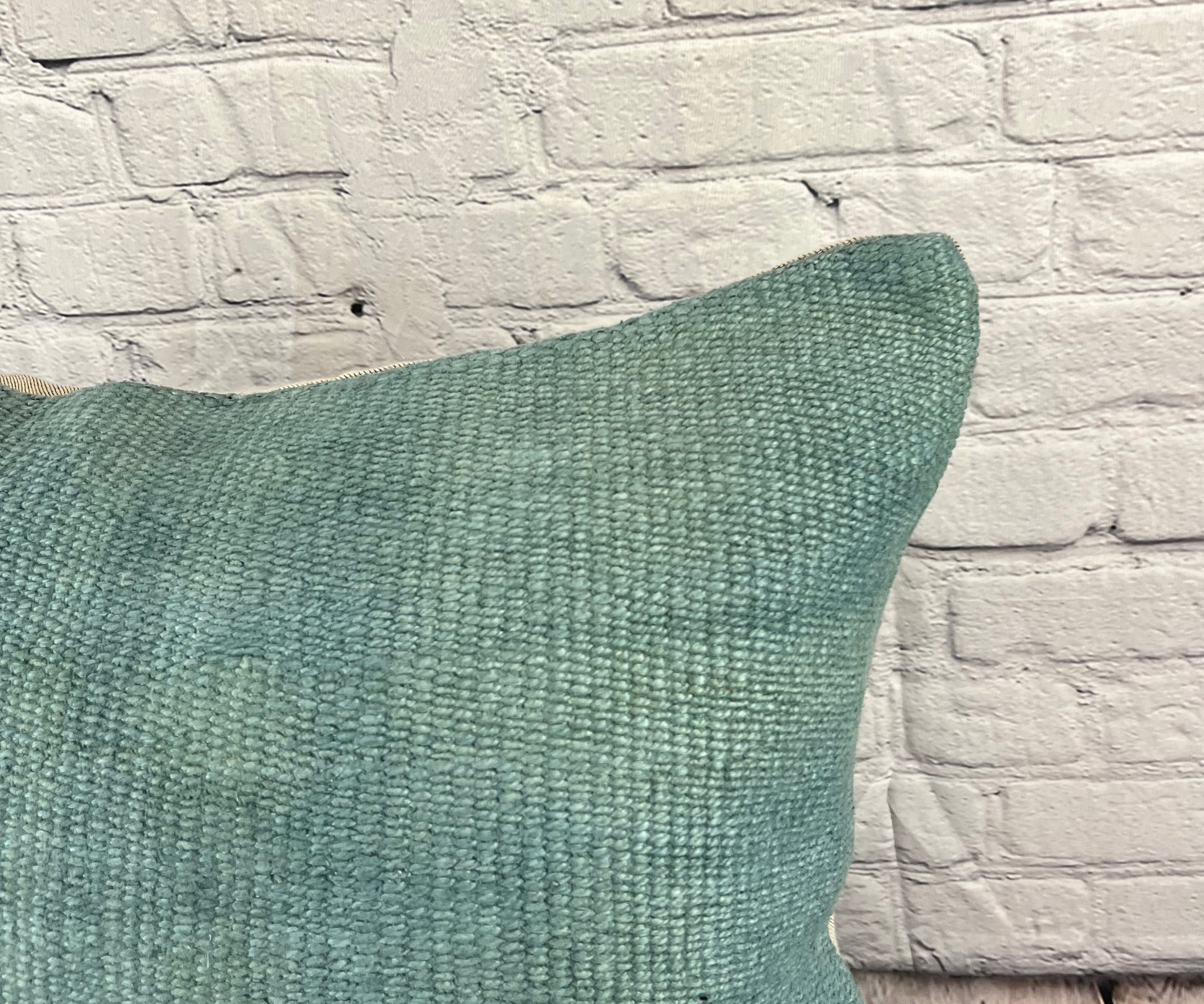 20 x 20 Hemp Pillow Turkish Cushion Natural Blue Pillow Cushion Cover #6363
