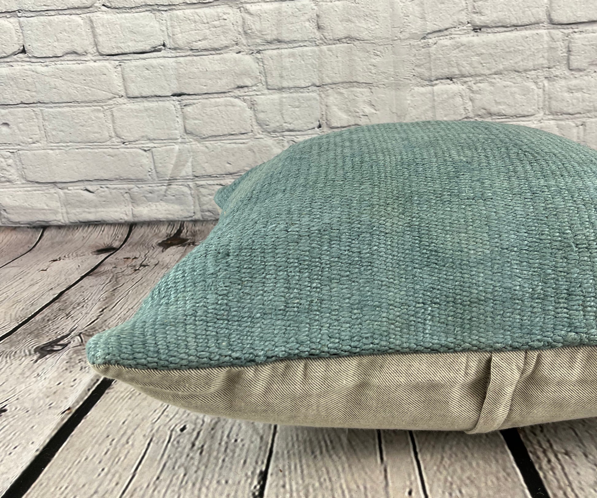 20 x 20 Hemp Pillow Turkish Cushion Natural Blue Pillow Cushion Cover #6363