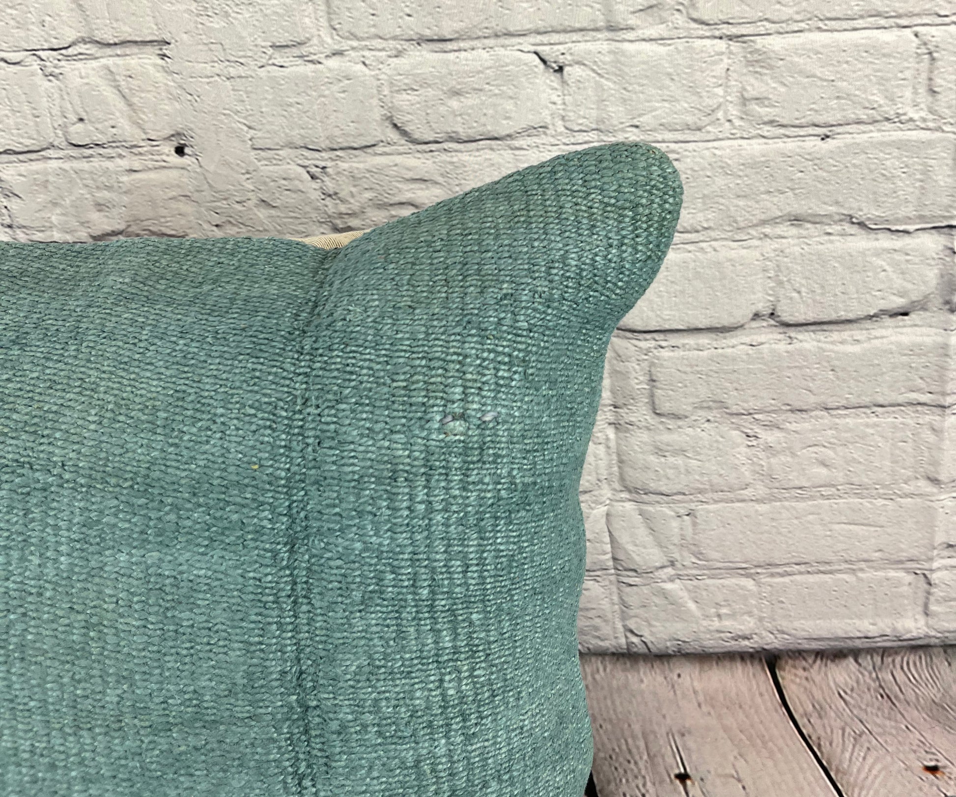 20 x 20 Hemp Pillow Turkish Cushion Natural Blue Pillow Cushion Cover #6366