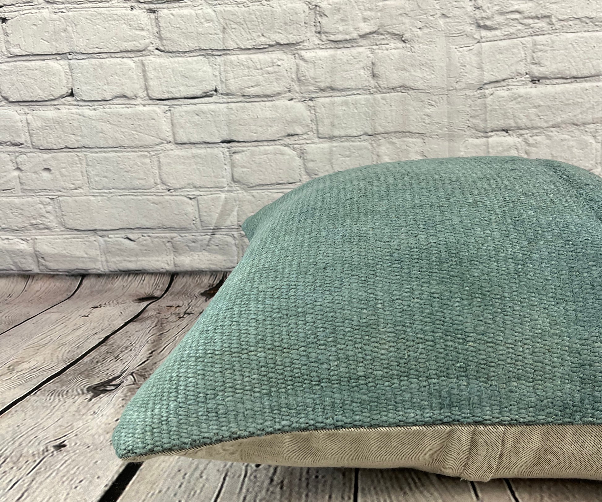 20 x 20 Hemp Pillow Turkish Cushion Natural Blue Pillow Cushion Cover #6366