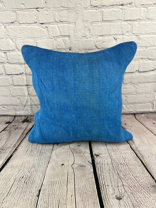 20 x 20 Hemp Pillow Turkish Cushion Natural Blue Pillow Cushion Cover #6446