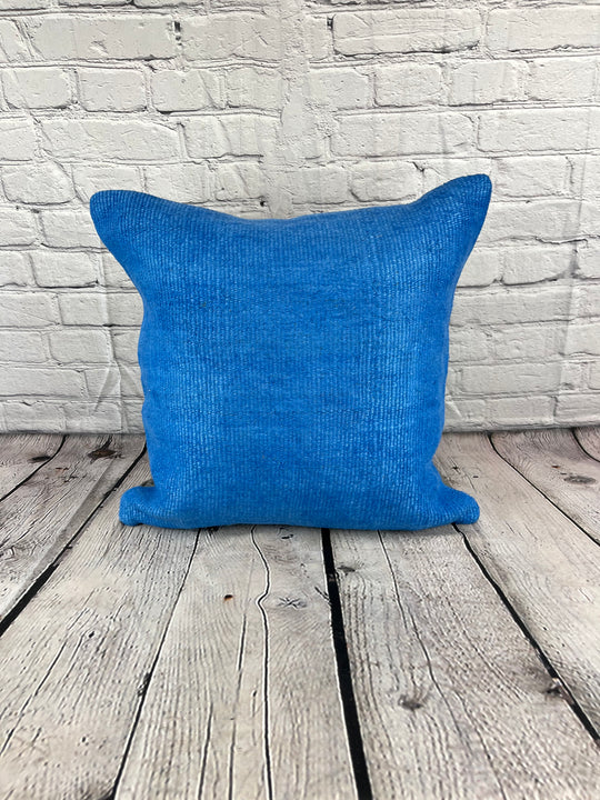 20 x 20 Hemp Pillow Turkish Cushion Natural Blue Pillow Cushion Cover #6450