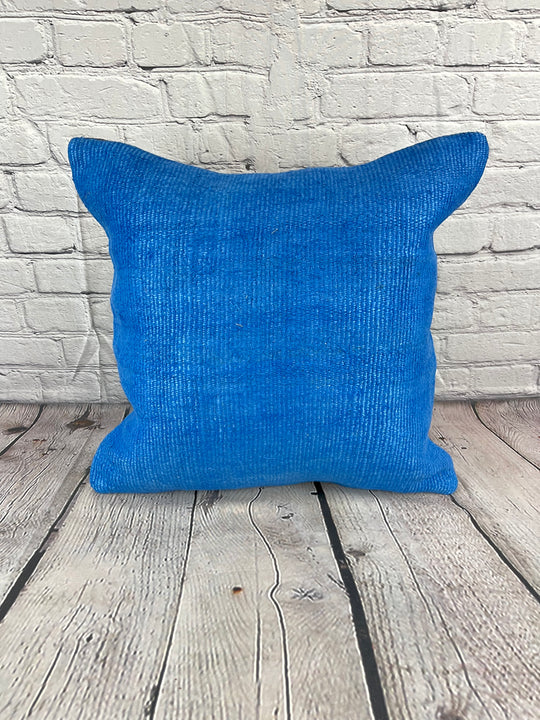 20 x 20 Hemp Pillow Turkish Cushion Natural Blue Pillow Cushion Cover #6448